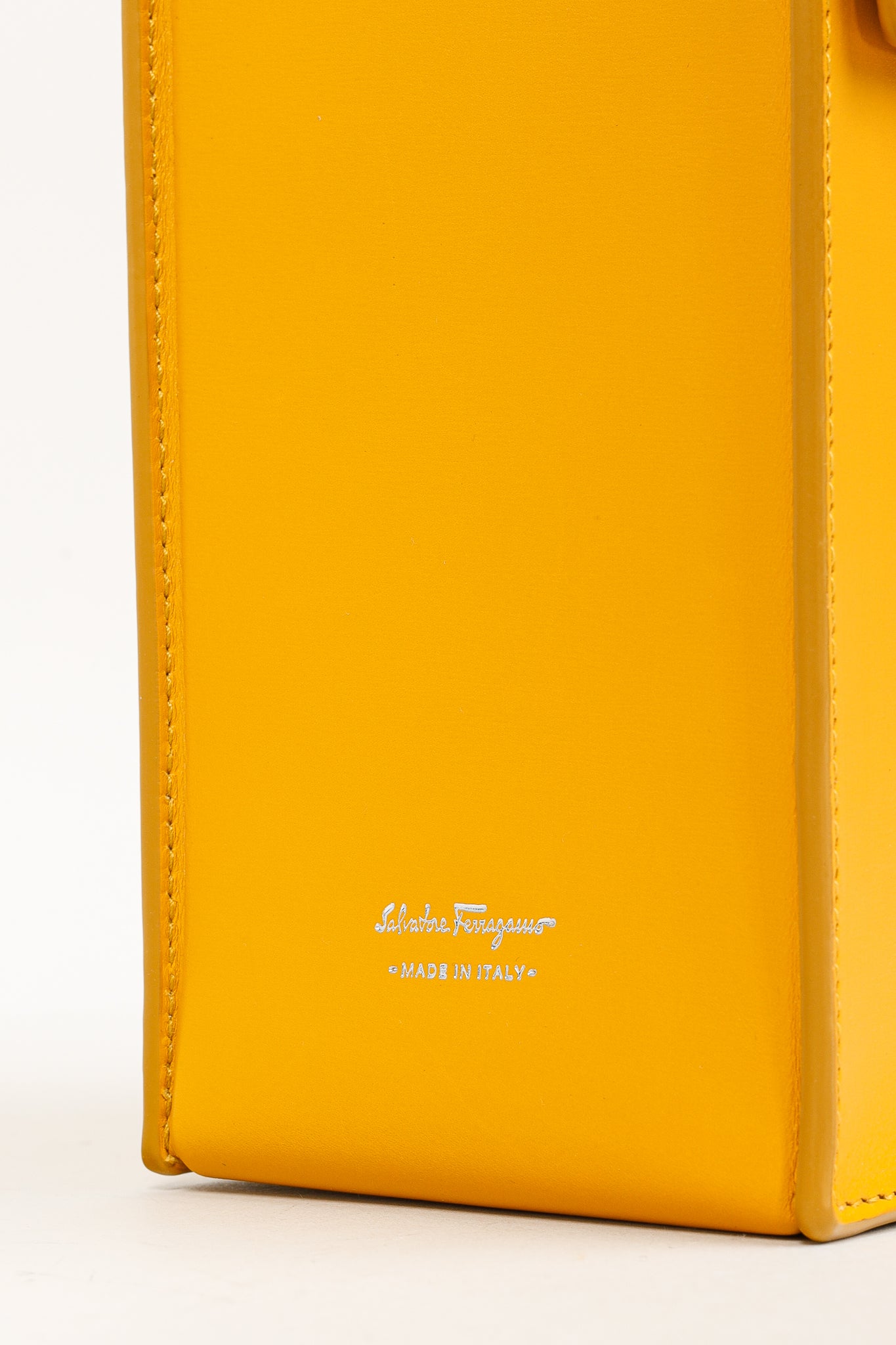 Salvatore Ferragamo SS/16 Sun Yellow Leather Long Structured Crossbody Bag