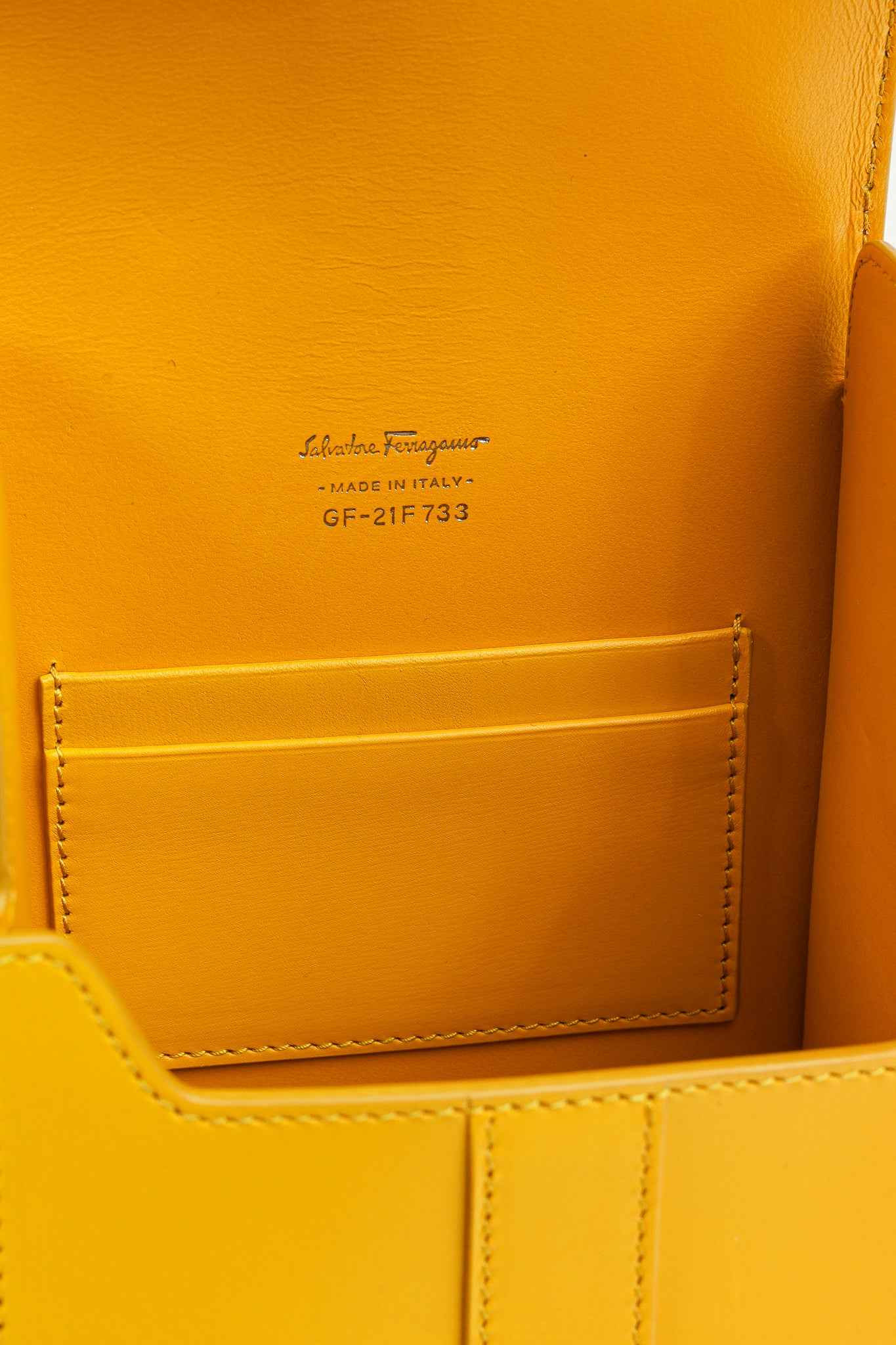 Salvatore Ferragamo SS/16 Sun Yellow Leather Long Structured Crossbody Bag