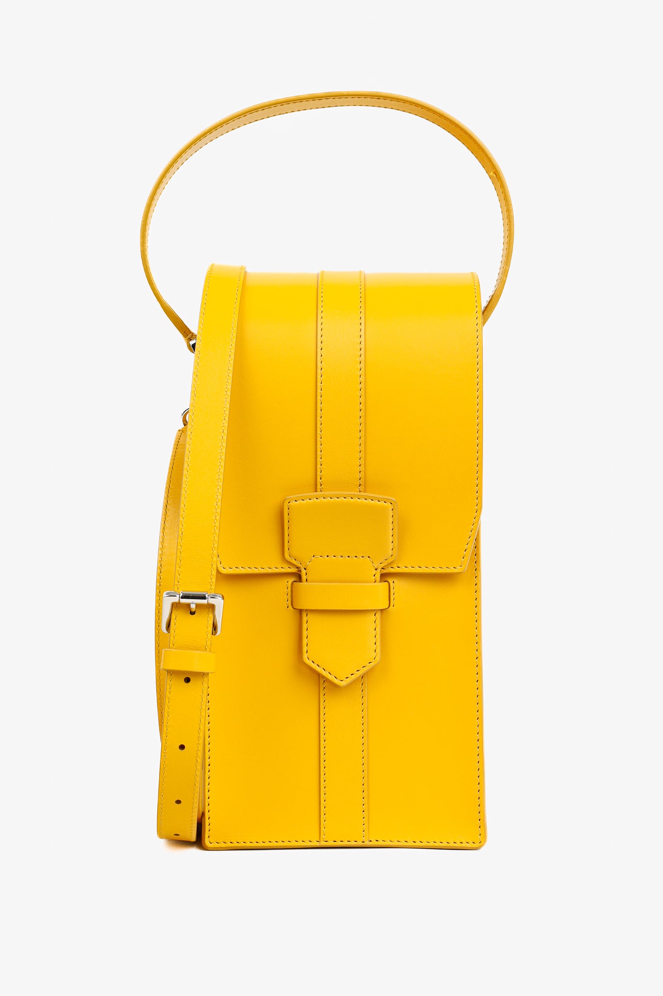 Salvatore Ferragamo SS/16 Sun Yellow Leather Long Structured Crossbody Bag