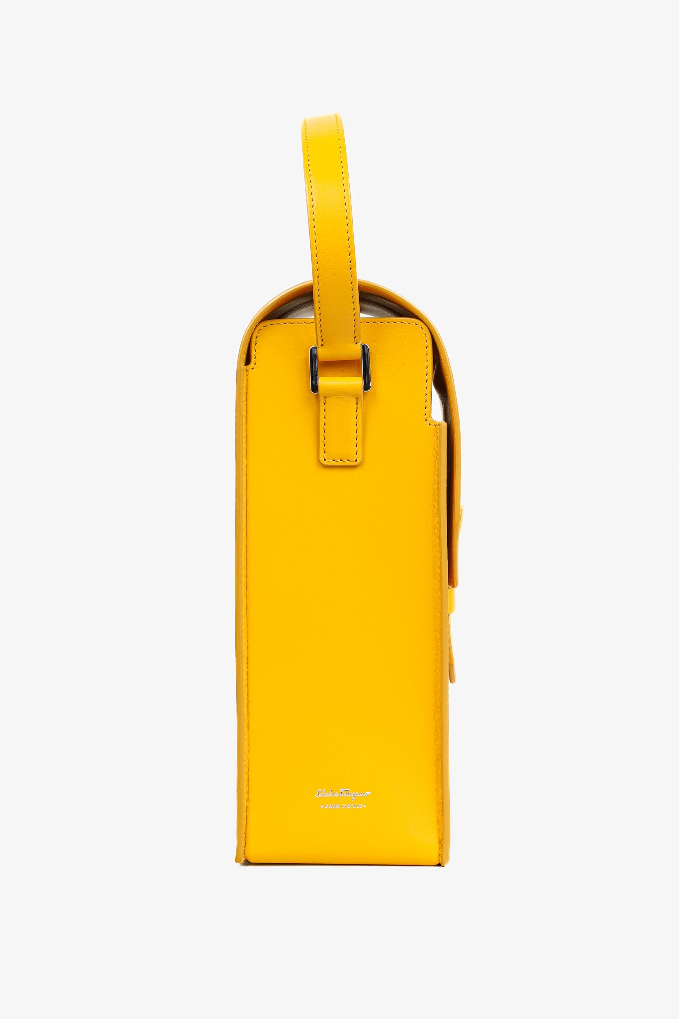 Salvatore Ferragamo SS/16 Sun Yellow Leather Long Structured Crossbody Bag