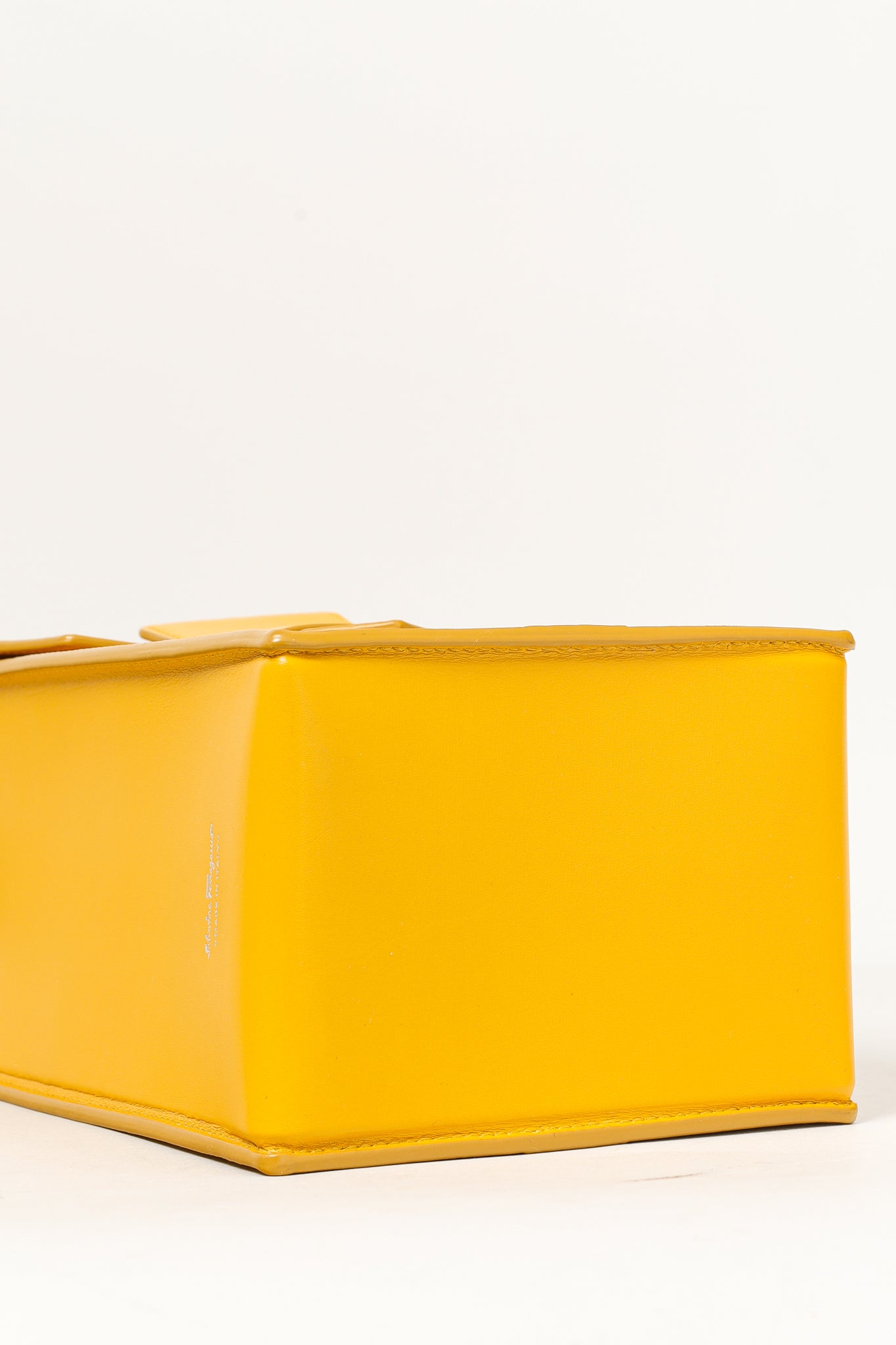 Salvatore Ferragamo SS/16 Sun Yellow Leather Long Structured Crossbody Bag