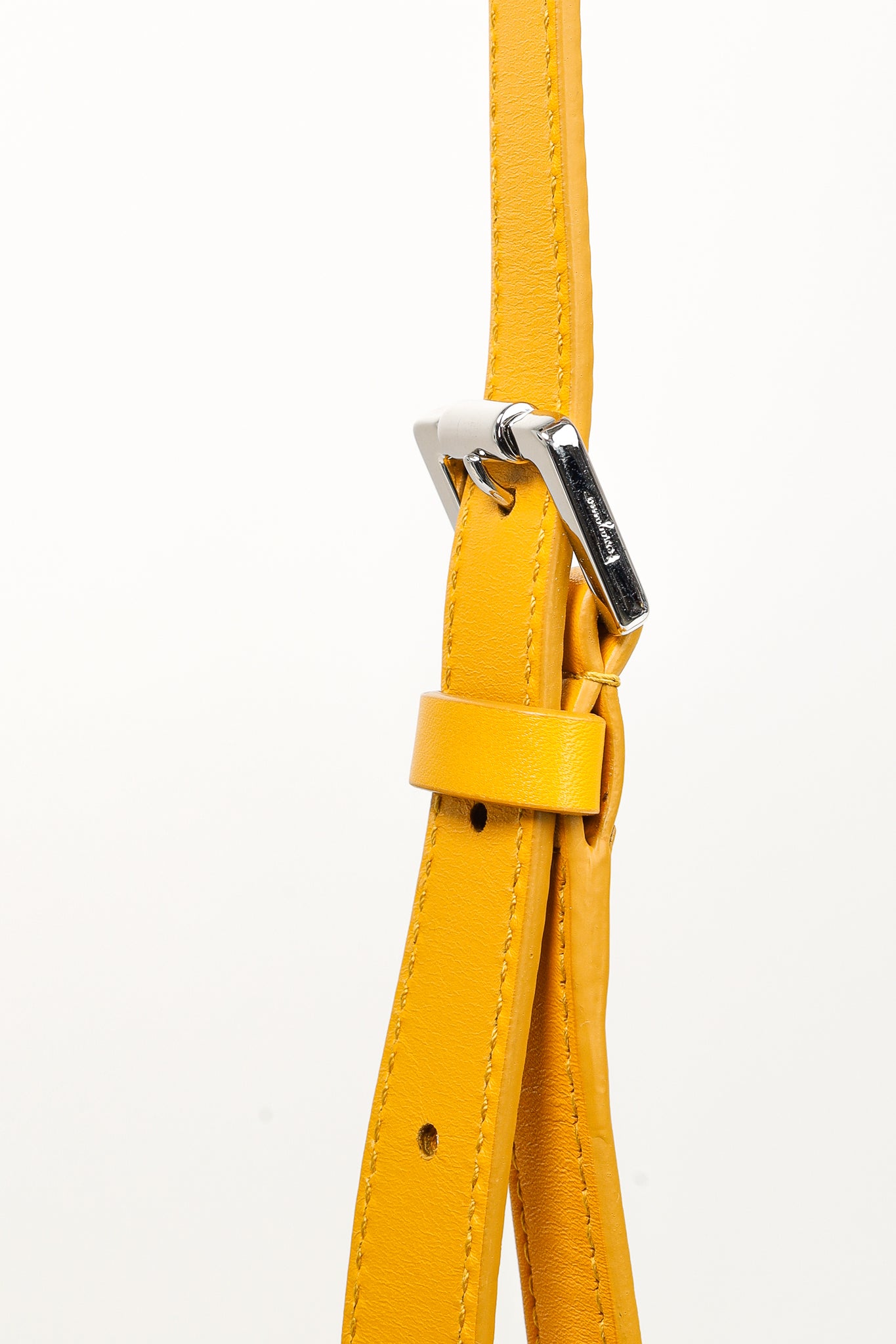 Salvatore Ferragamo SS/16 Sun Yellow Leather Long Structured Crossbody Bag