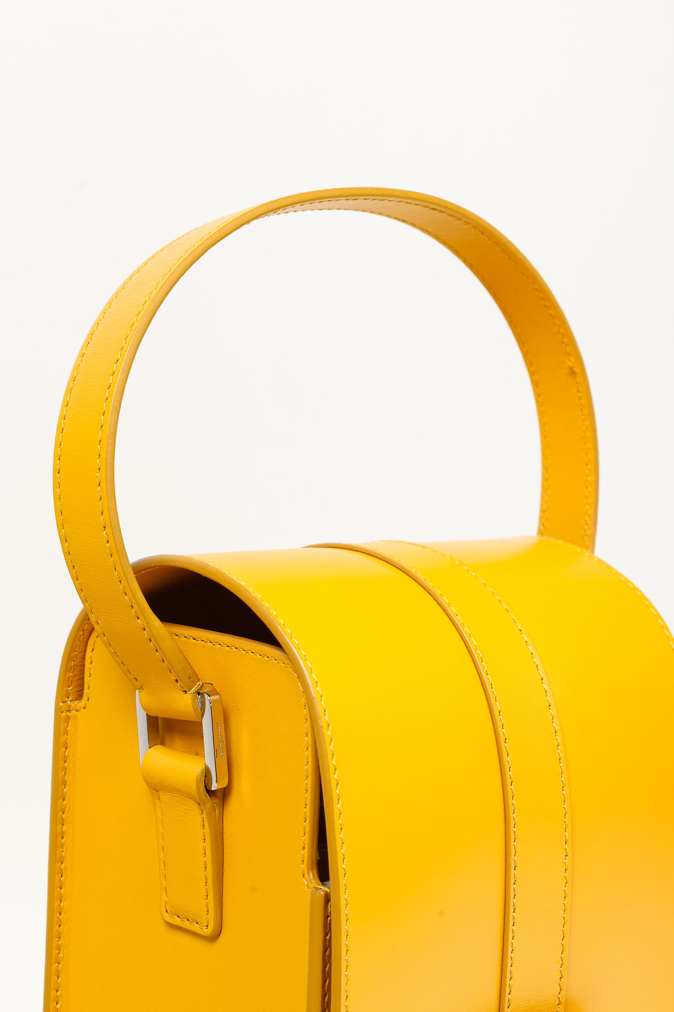 Salvatore Ferragamo SS/16 Sun Yellow Leather Long Structured Crossbody Bag