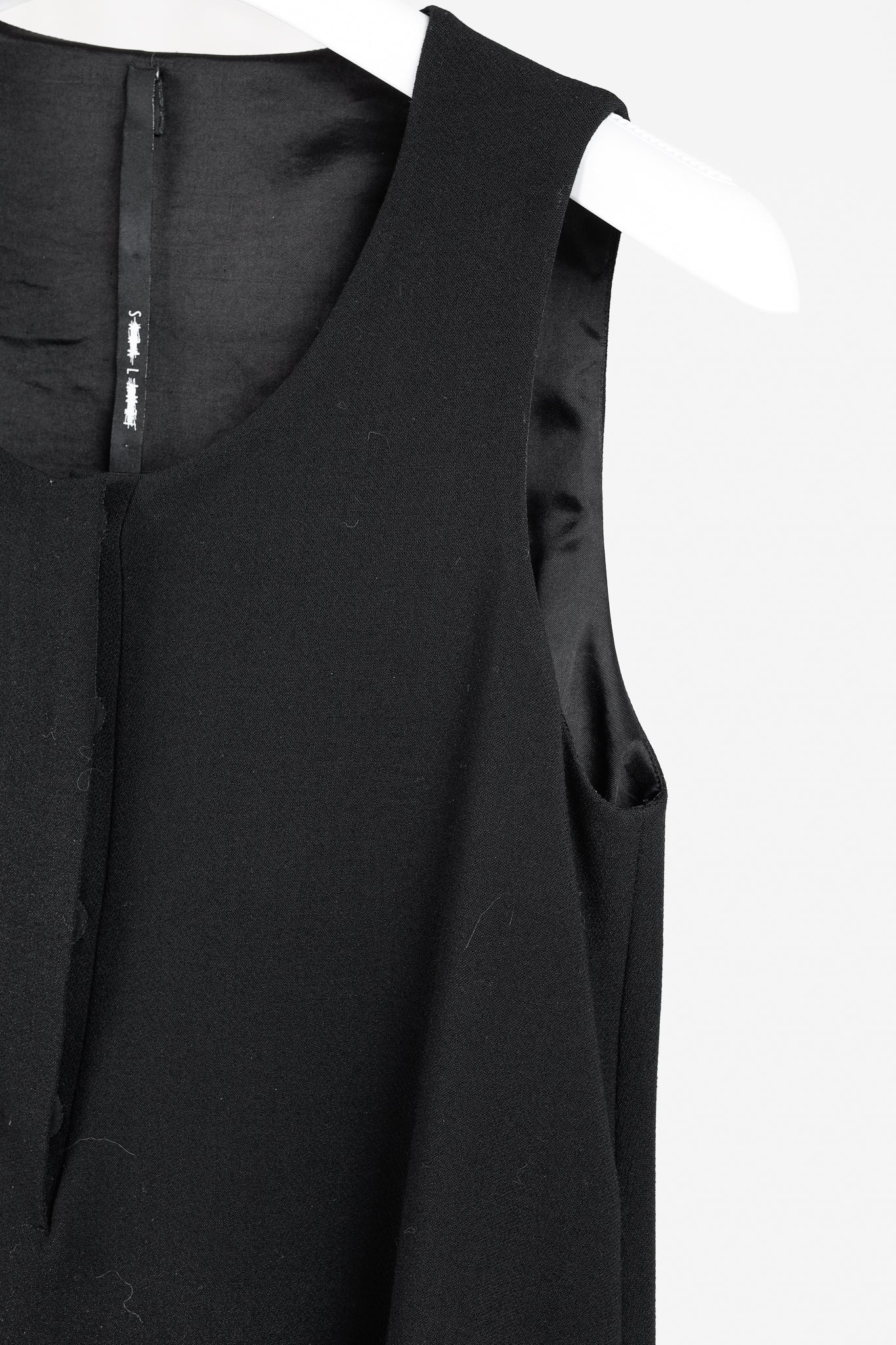 Sarah Lanzi AW/16 Minimalist Black Layered Sleeveless Dress