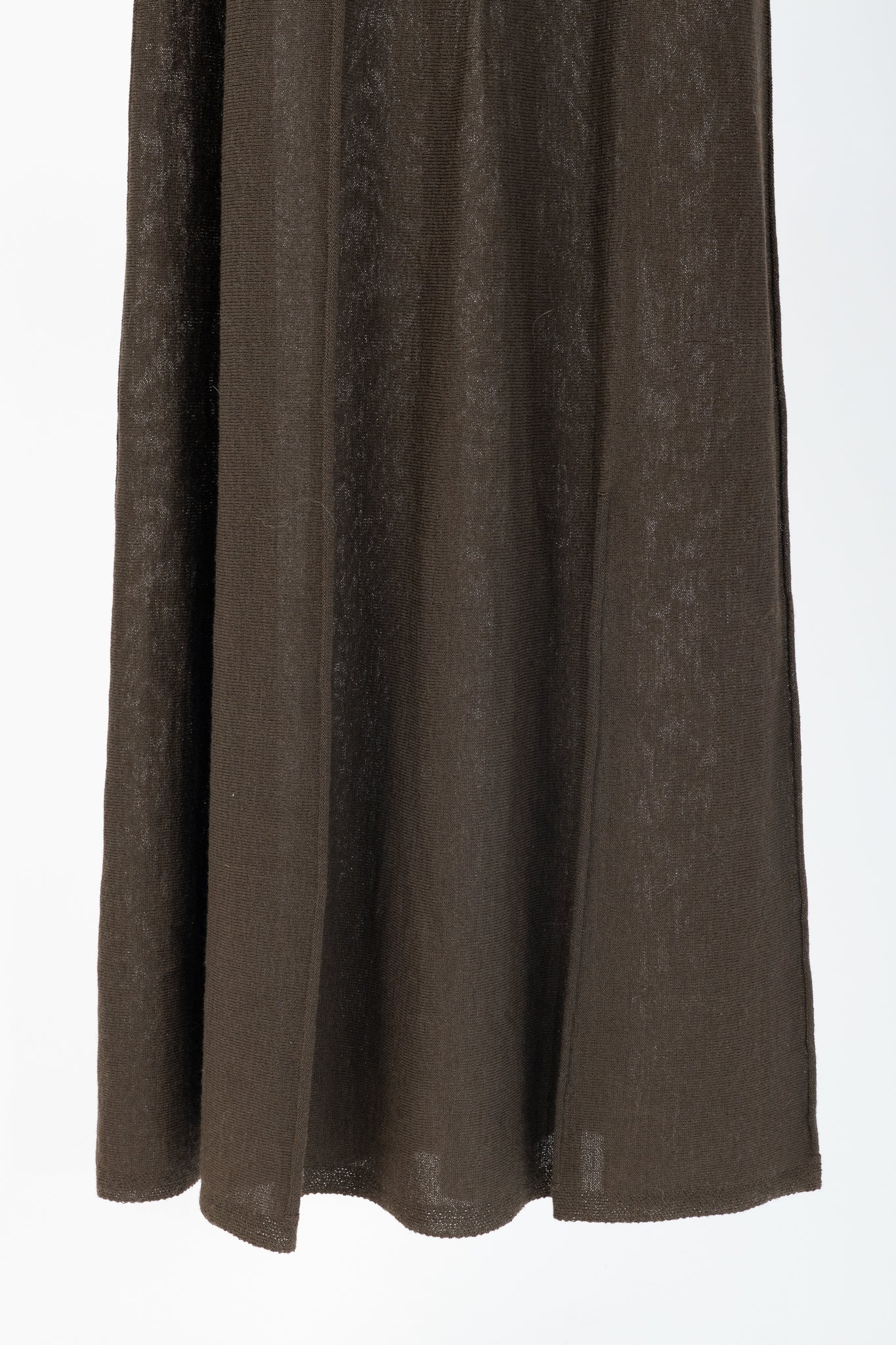Sarah Pacini Brown Knit Rib-Accent Maxi Dress