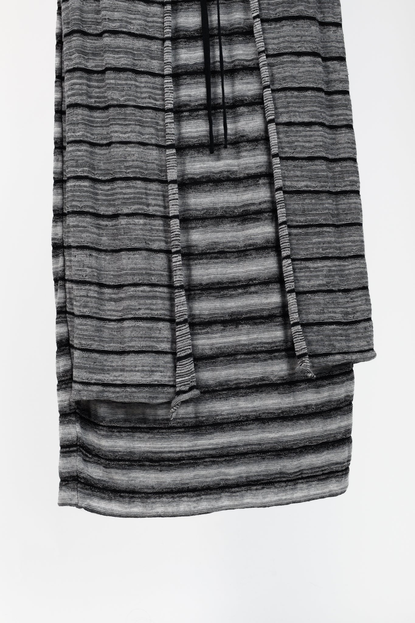 Sarah Pacini Grey & Black Striped-Knit Maxi Dress