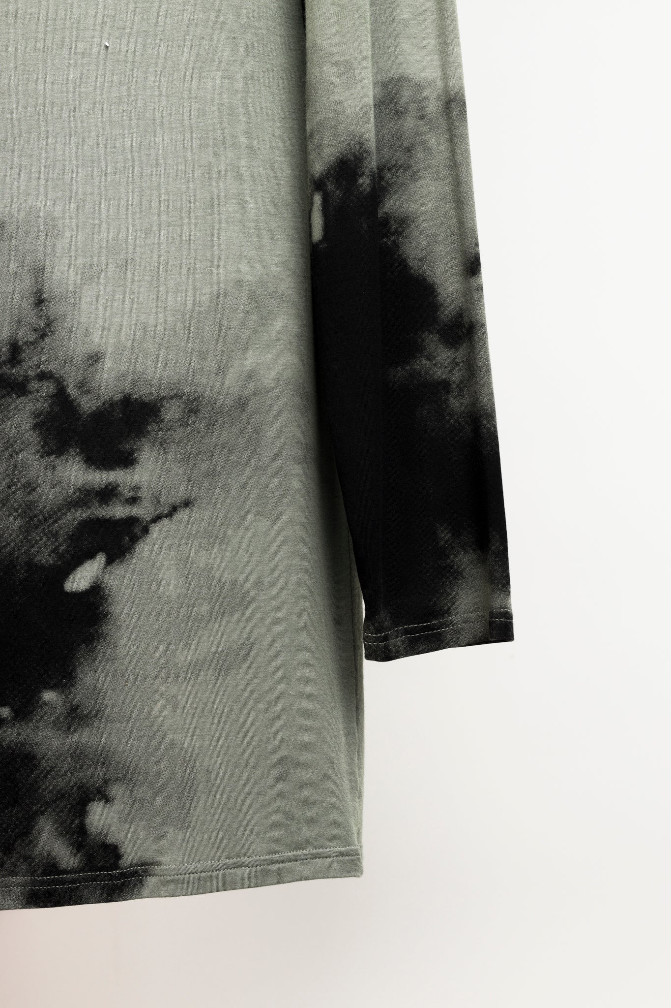 Sarah Pacini Stretch Green Tie-Dye Cowl Neck Tunic