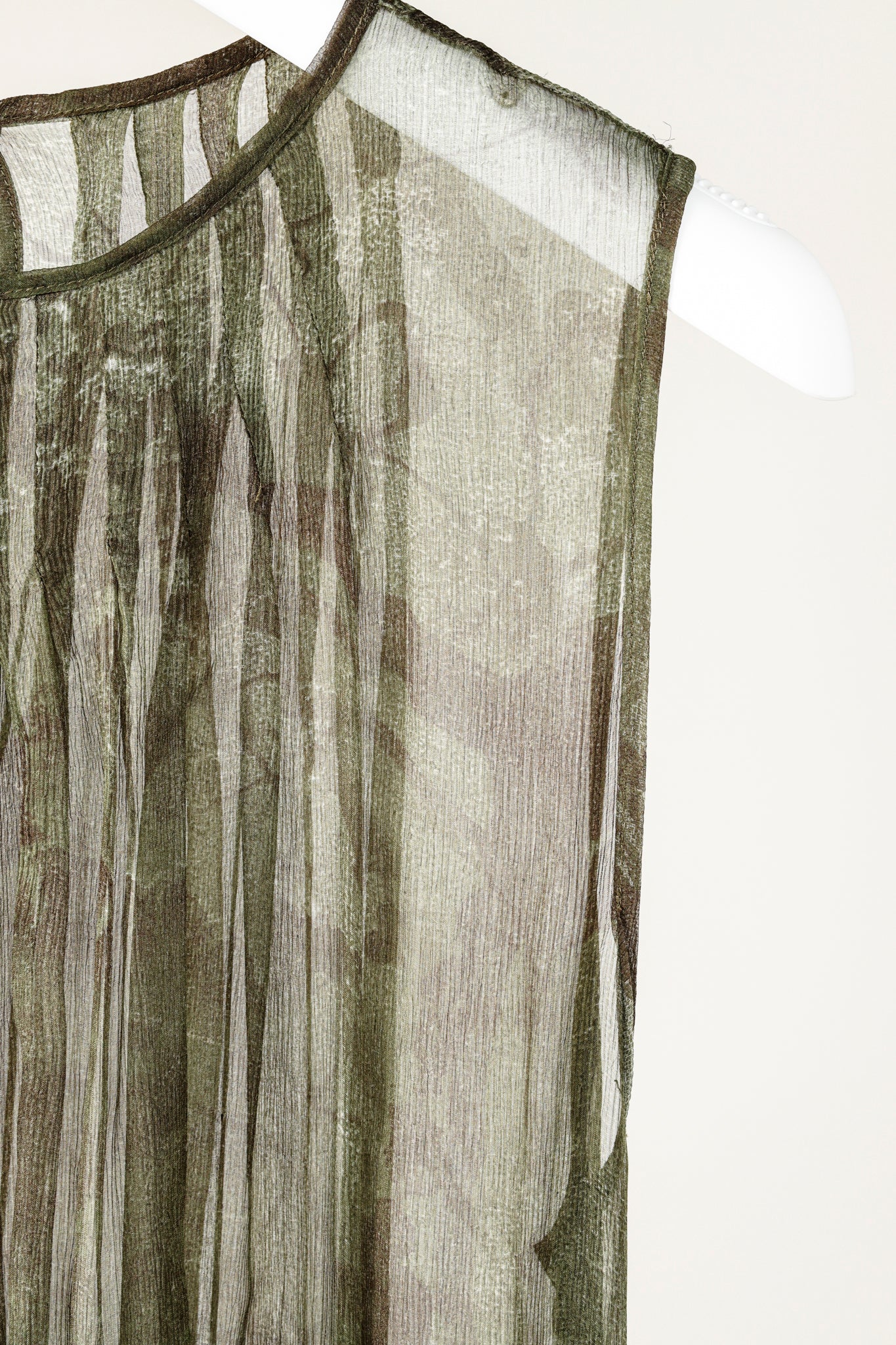 Sarah Pacini Green Silk-Crepe Graphic Tunic