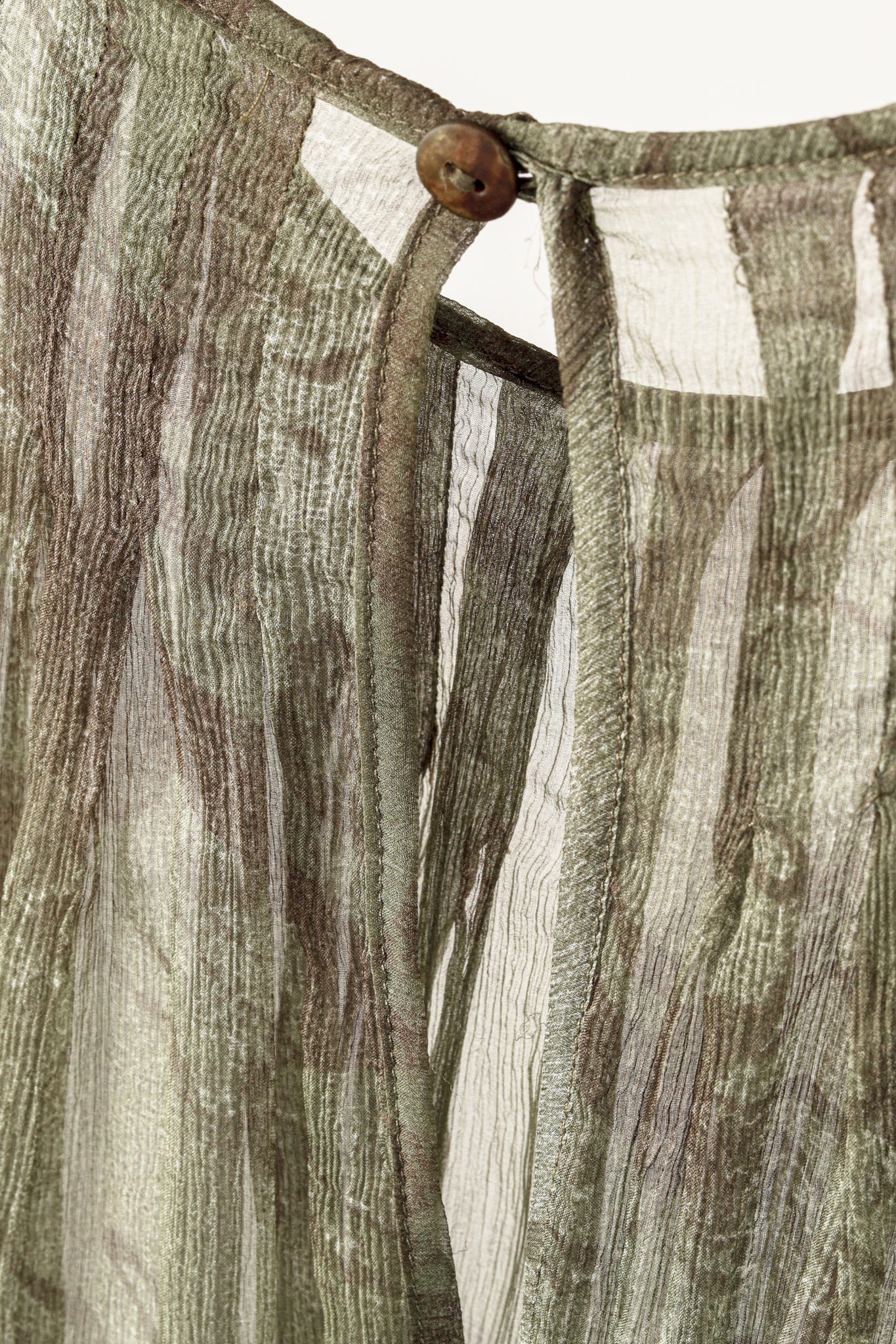 Sarah Pacini Green Silk-Crepe Graphic Tunic