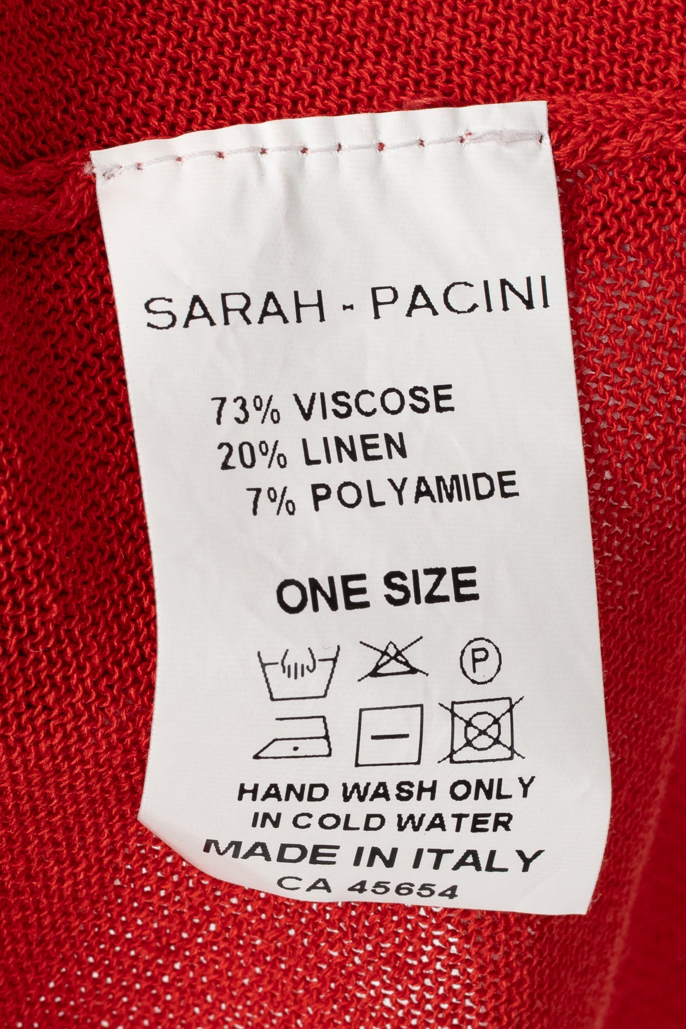 Sarah Pacini Red Linen-Blend Knit Cowl Sweater
