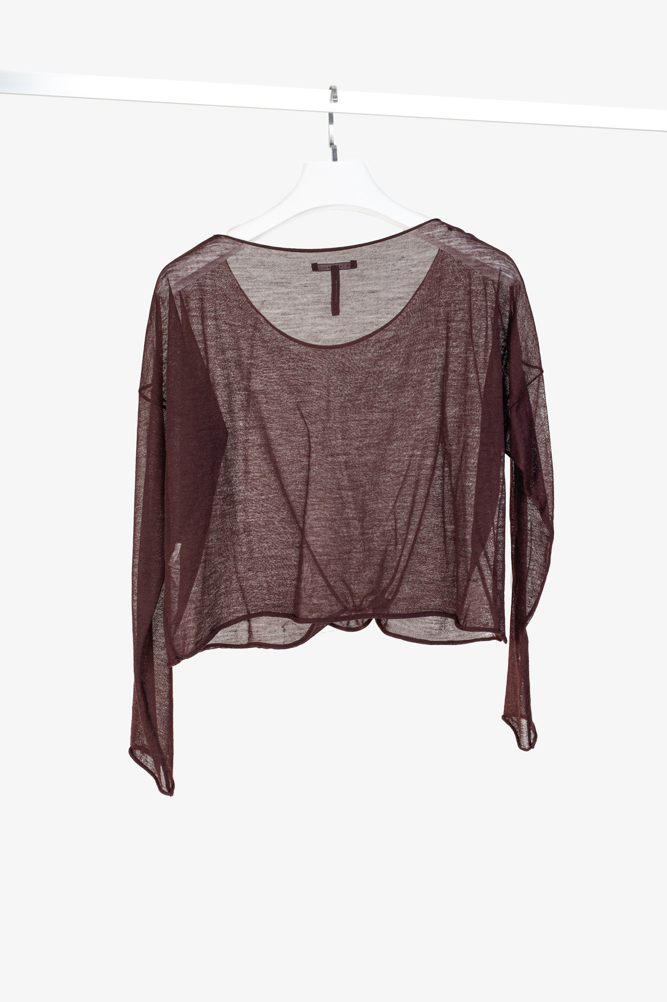 Sarah Pacini Burgundy Metallic-Splatter Lightweight-Knit Sweater