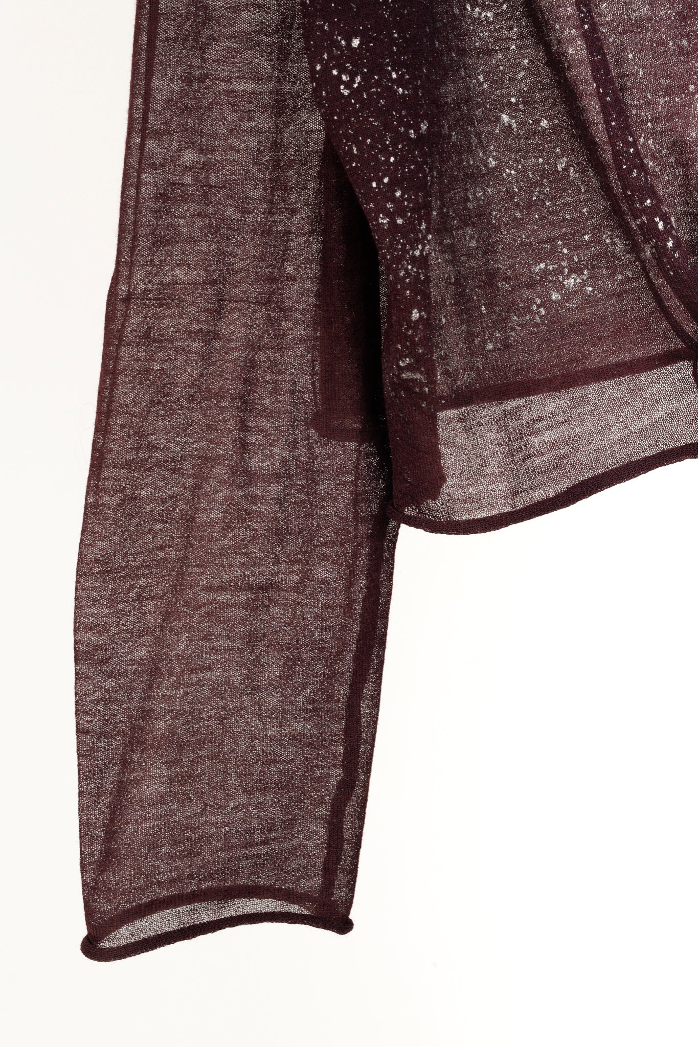 Sarah Pacini Burgundy Metallic-Splatter Lightweight-Knit Sweater