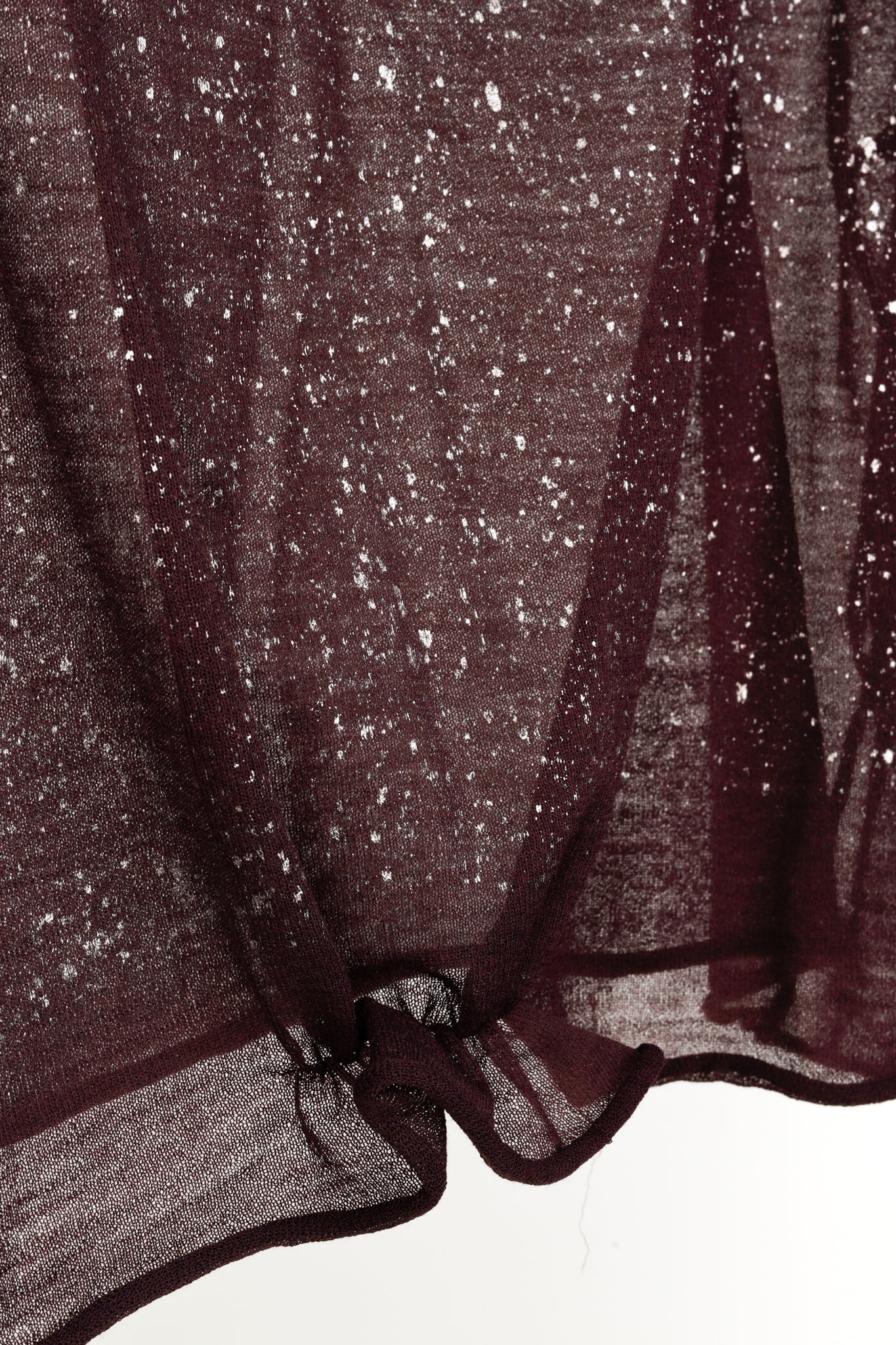 Sarah Pacini Burgundy Metallic-Splatter Lightweight-Knit Sweater