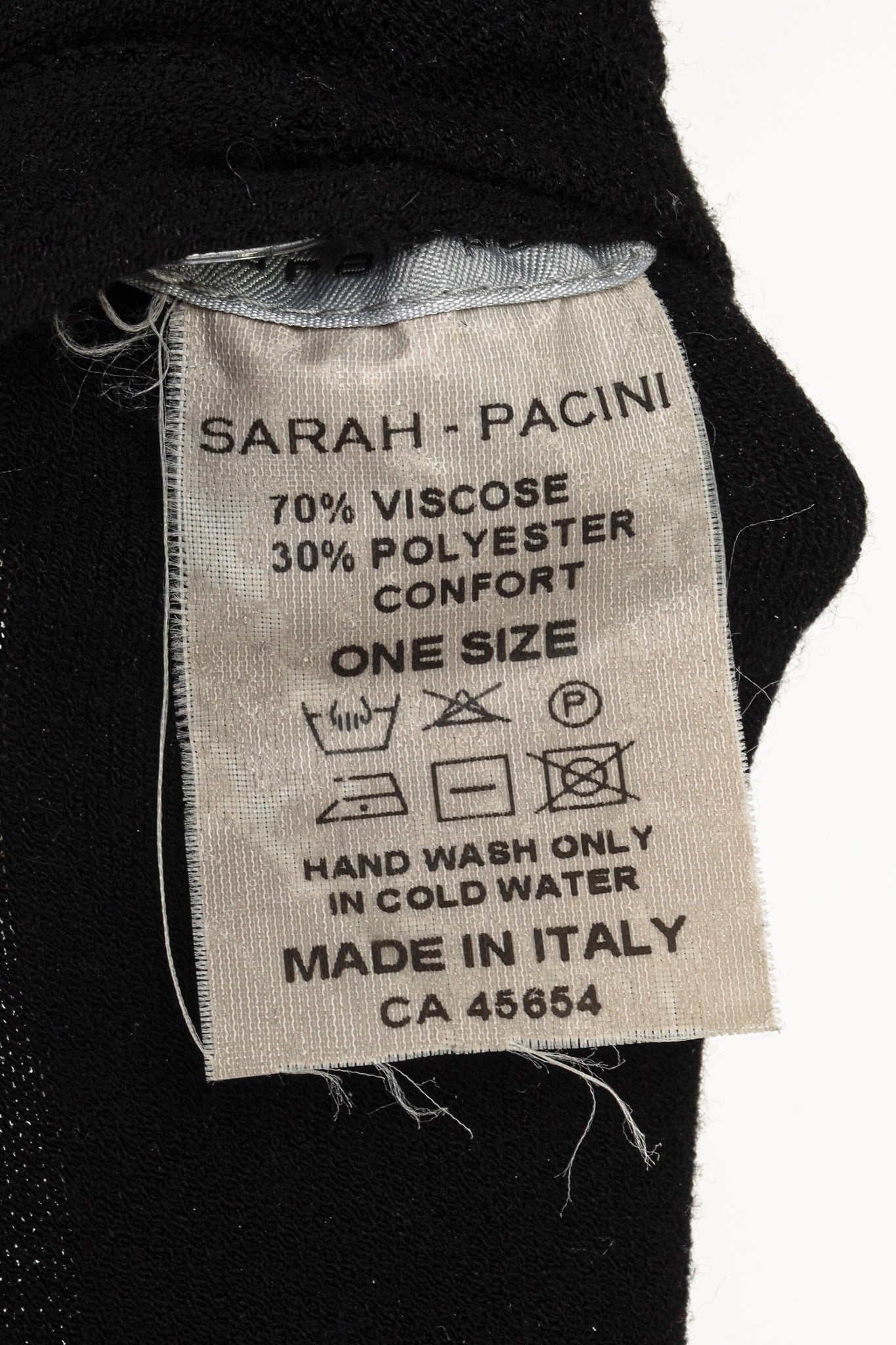 Sarah Pacini Black Knit Asymmetric Cowl-Neck Tunic