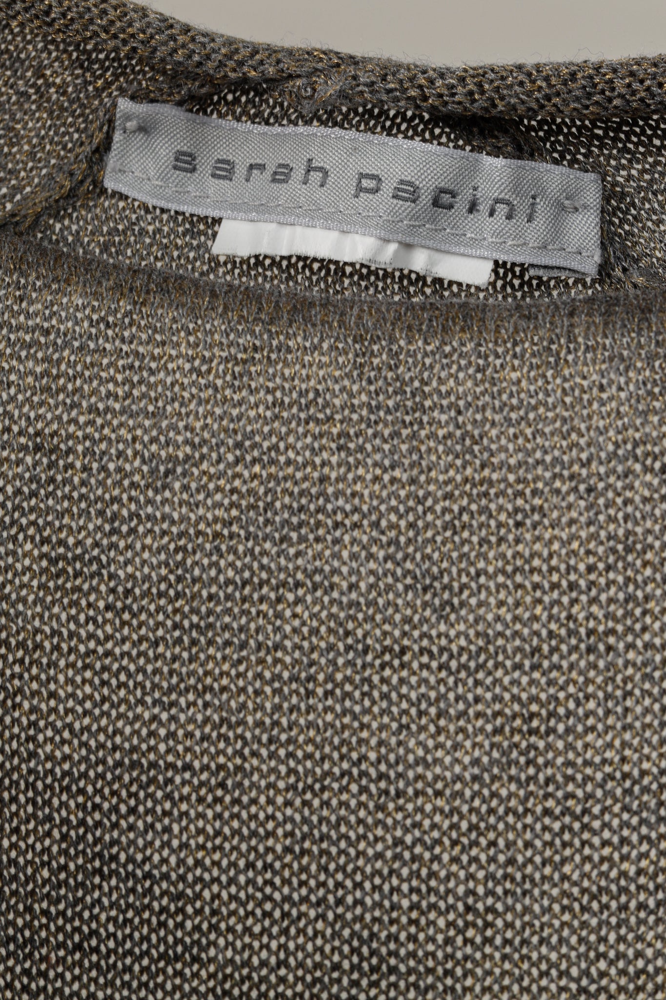 Sarah Pacini Gold Knit Sleeveless Belted Dress