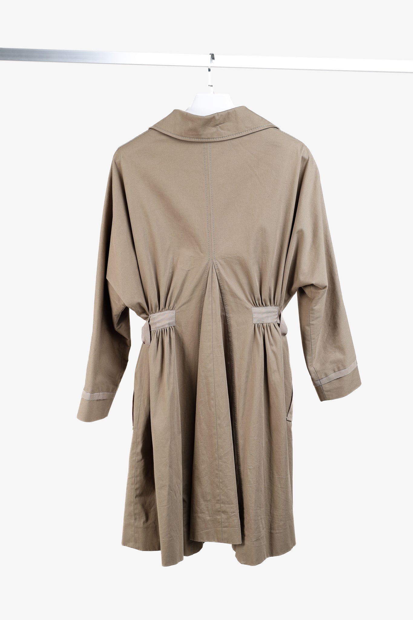Sharon Wauchob Khaki Cotton Twill Tie-Waist Coat