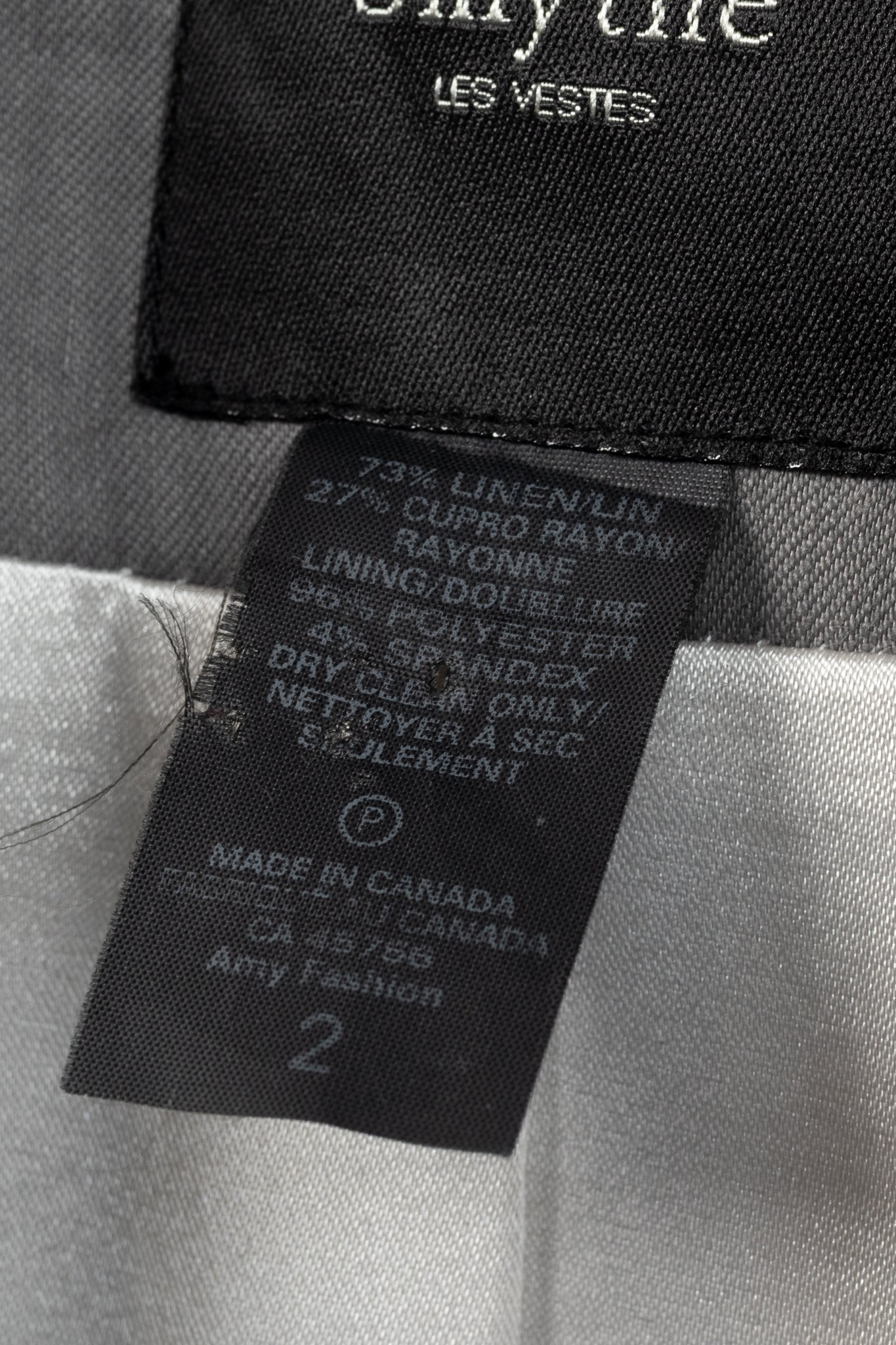 Smythe Sharp Shoulder Grey Linen-Blend 3/4-Sleeve Blazer