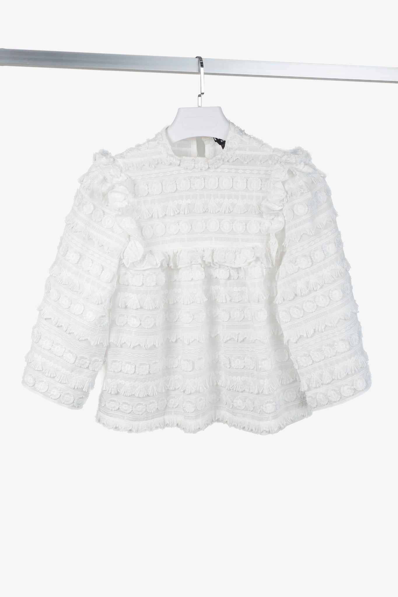 Smythe Ivory 3D-Embroidered A-Line Blouse