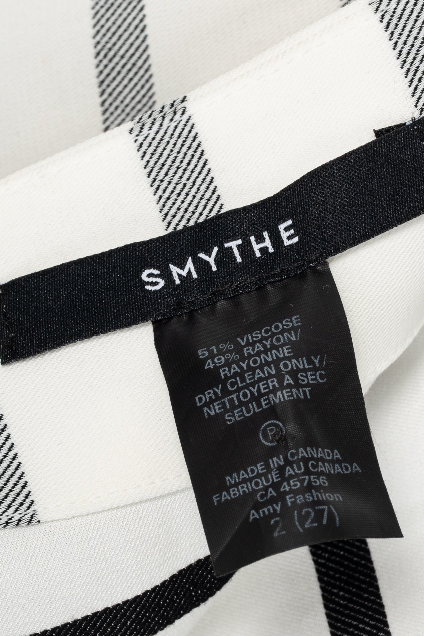 Smythe White & Black Diagonal Stripe Asymmetrical Midi Skirt