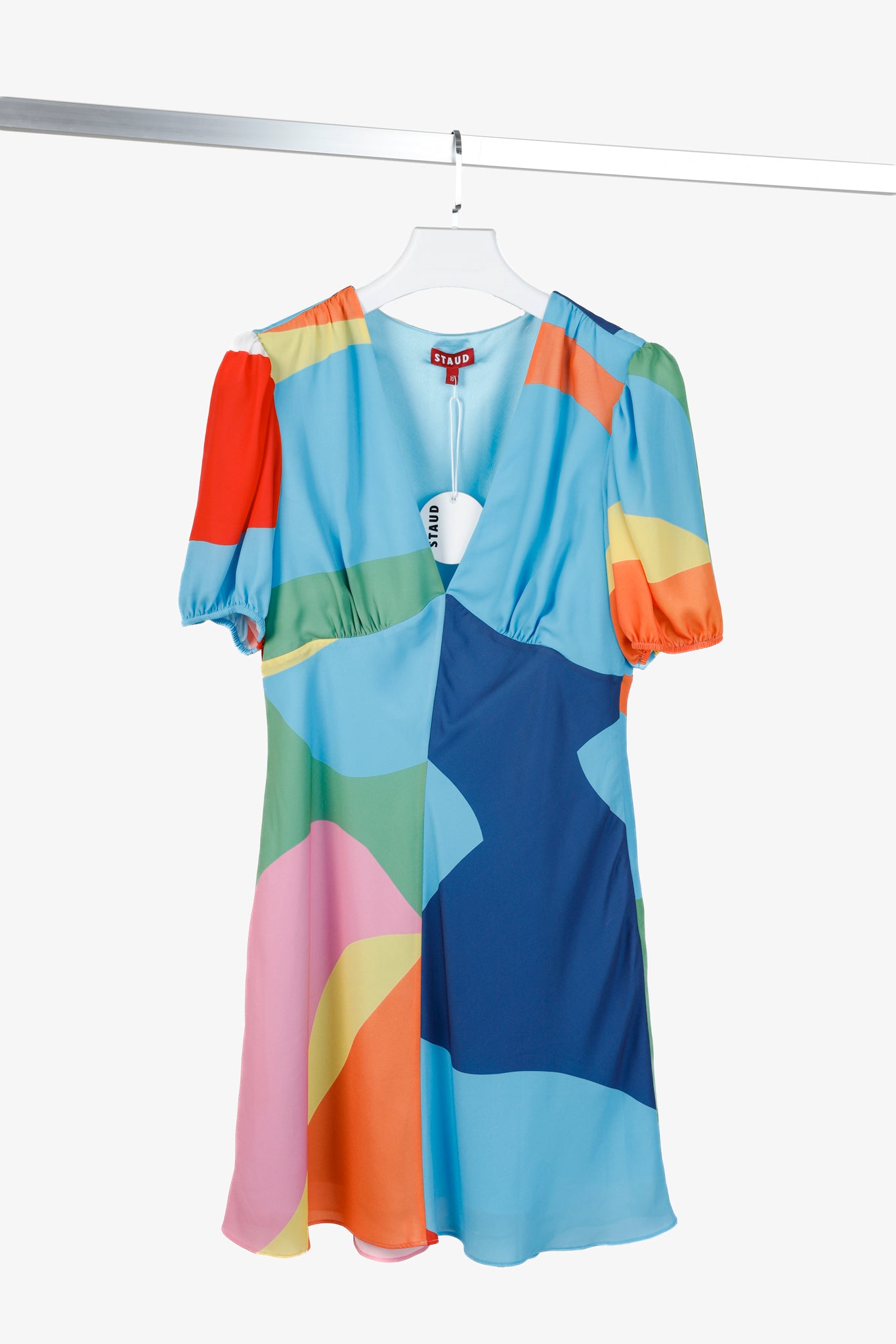 Staud Milla Mini Dress in Capri/Coastal Marble
