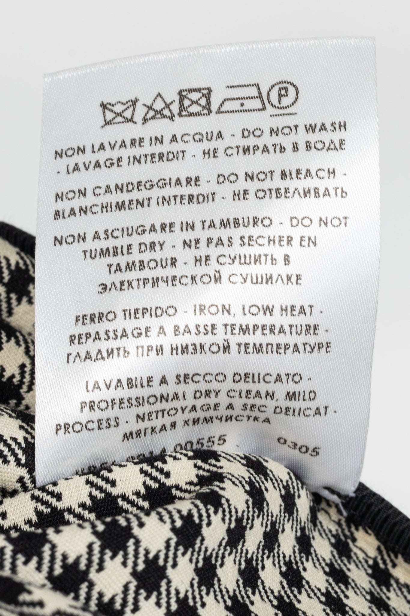 Stella McCartney PF14 Claudia White & Black Dogtooth Cotton-Blend Asymmetrical Skirt