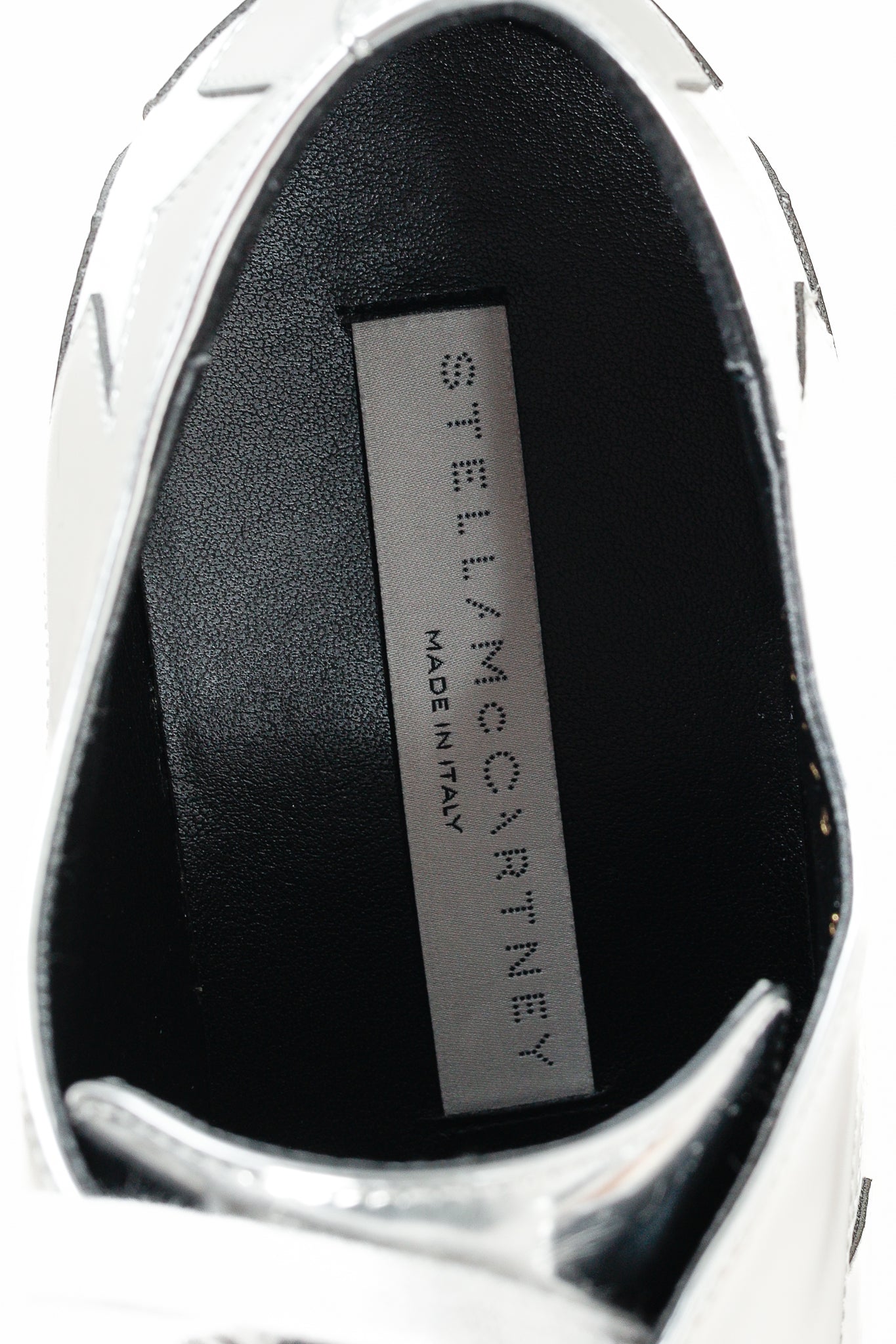 Stella McCartney Elyse Silver Star Vegan-Leather Lace-Up Platforms