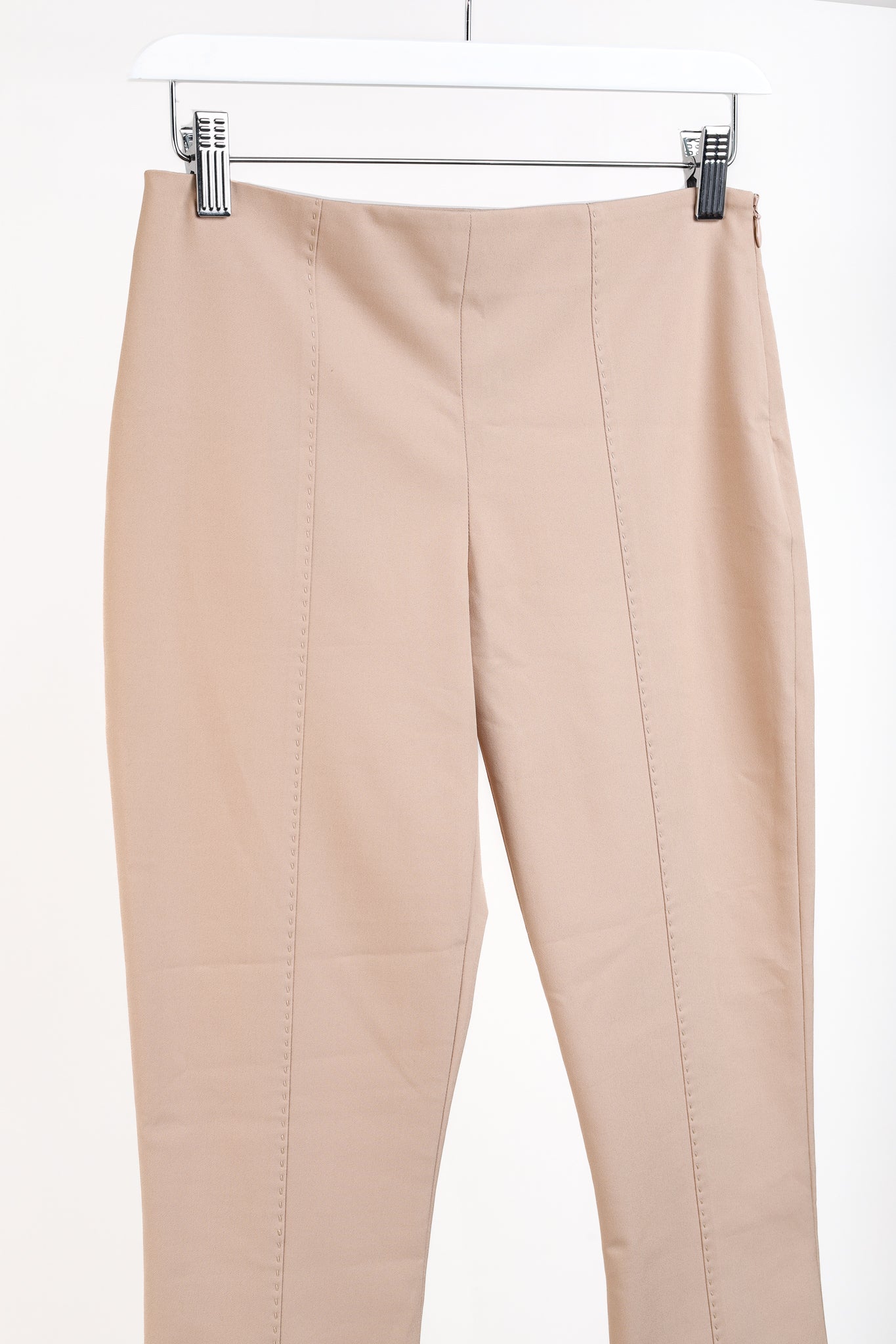 The Row Nude Stretch Twill Topstitched Pants