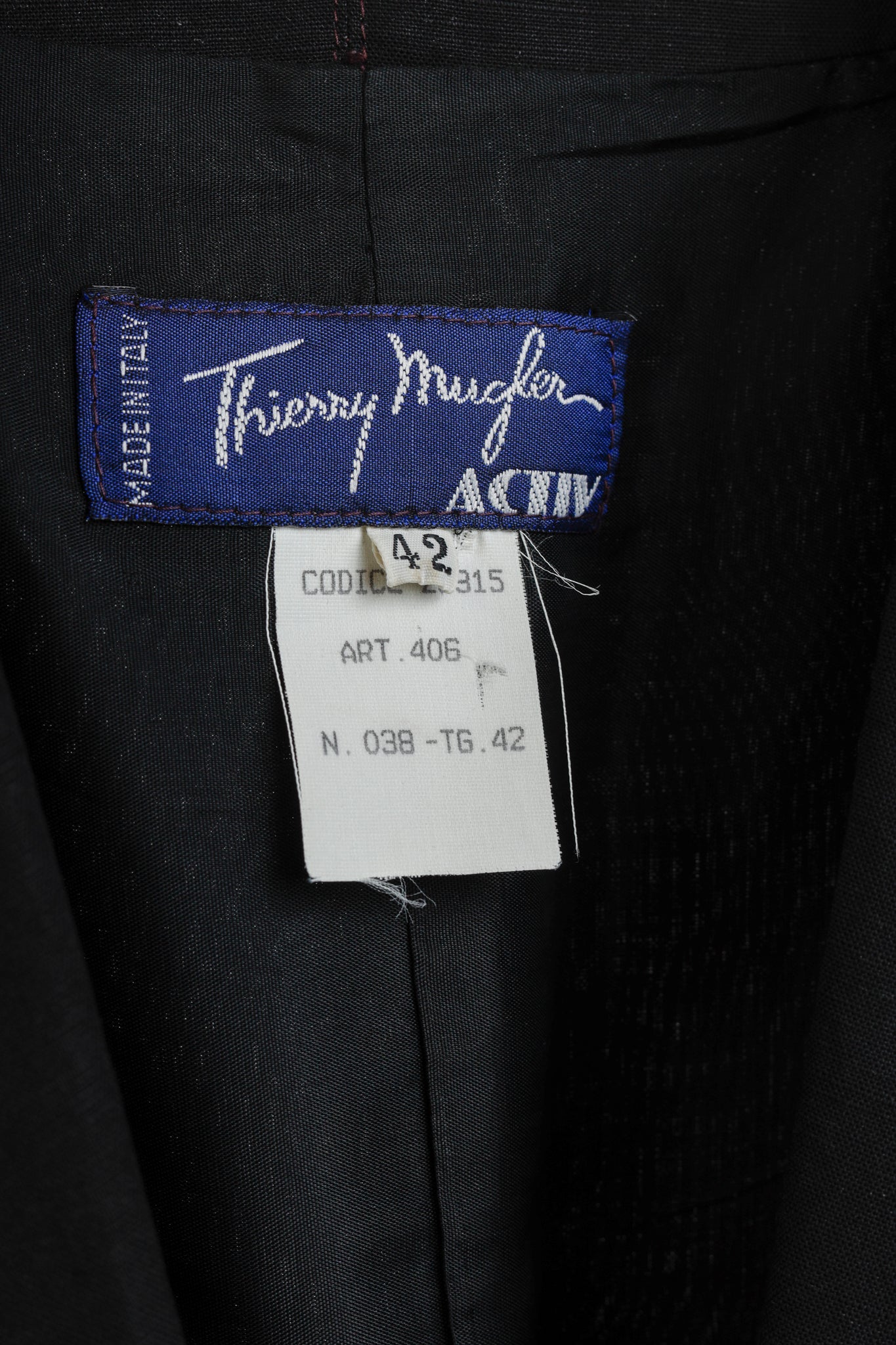 Thierry Mugler 1973 Vintage Black Linen Blend Jacket