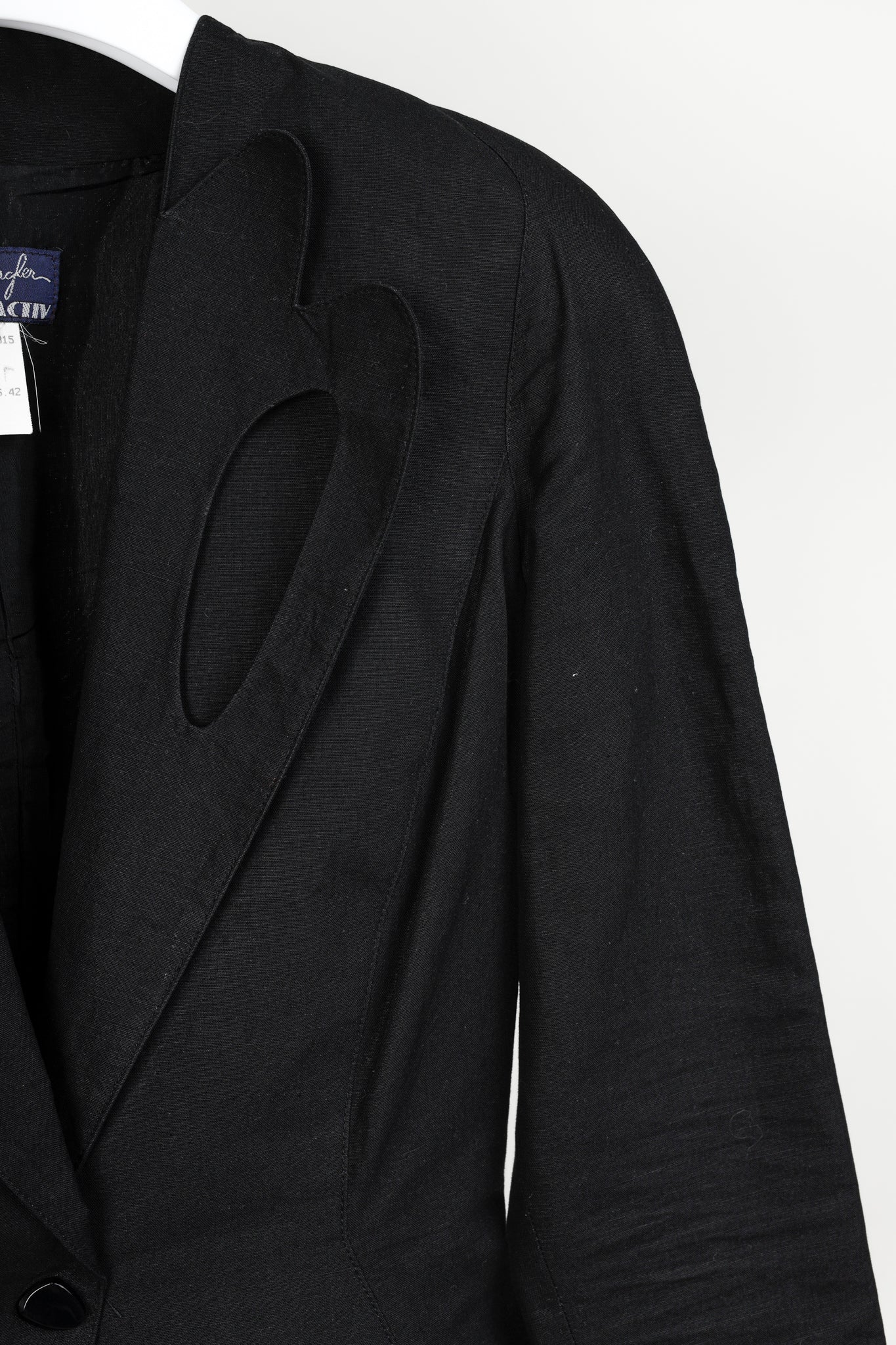 Thierry Mugler 1973 Vintage Black Linen Blend Jacket