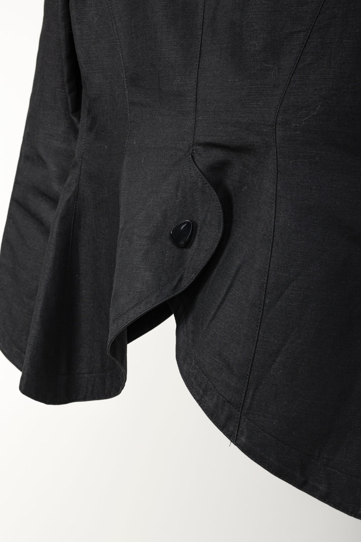 Thierry Mugler 1973 Vintage Black Linen Blend Jacket