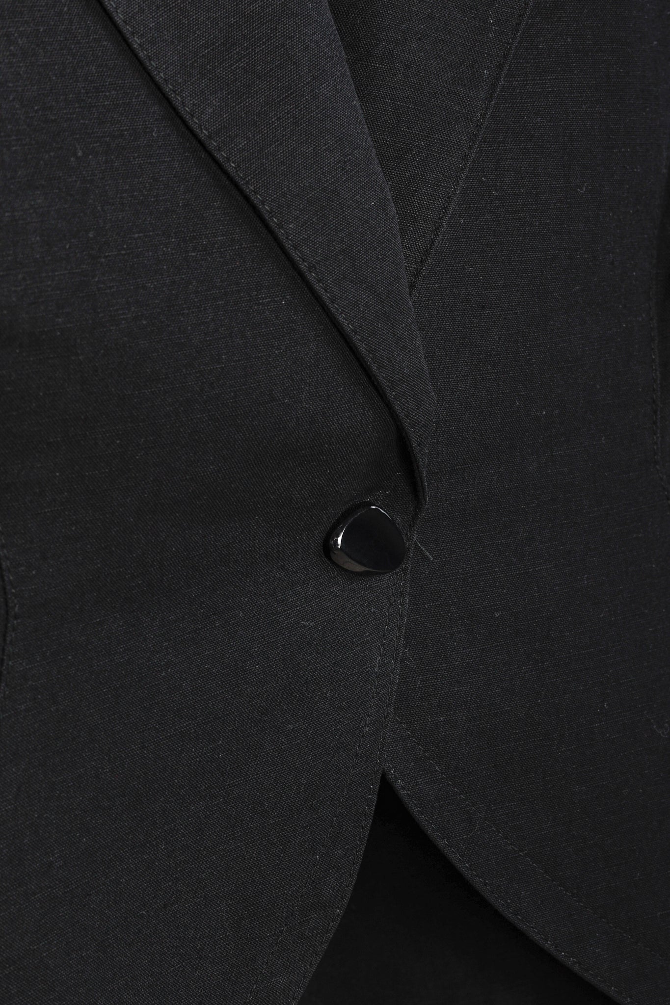 Thierry Mugler 1973 Vintage Black Linen Blend Jacket