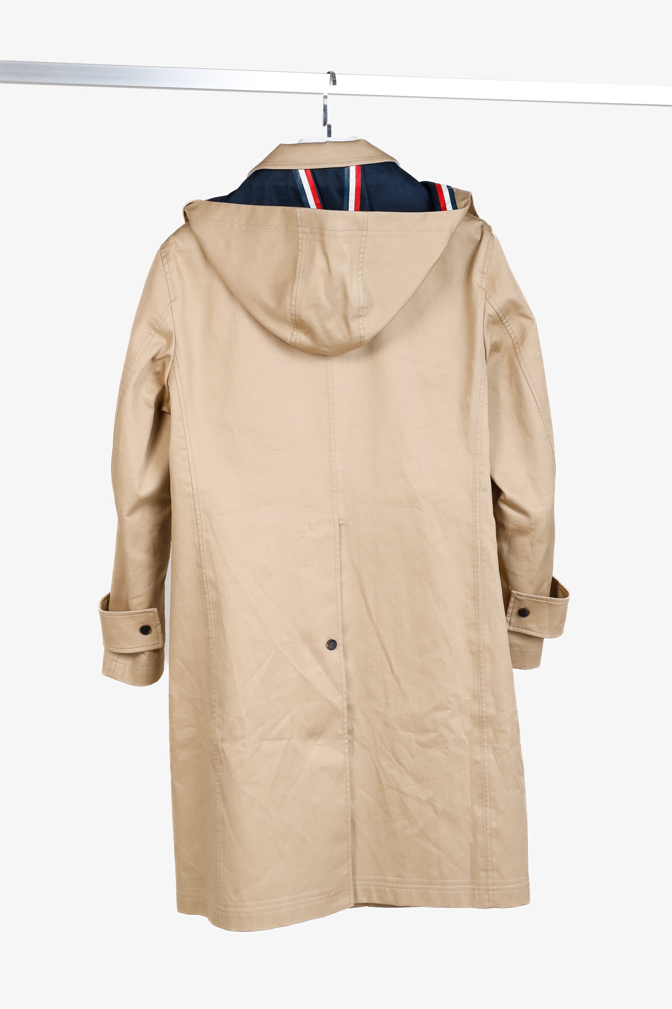 Thom Browne SS/18 Khaki Detachable Hood Snap Front Parka in Mackintosh