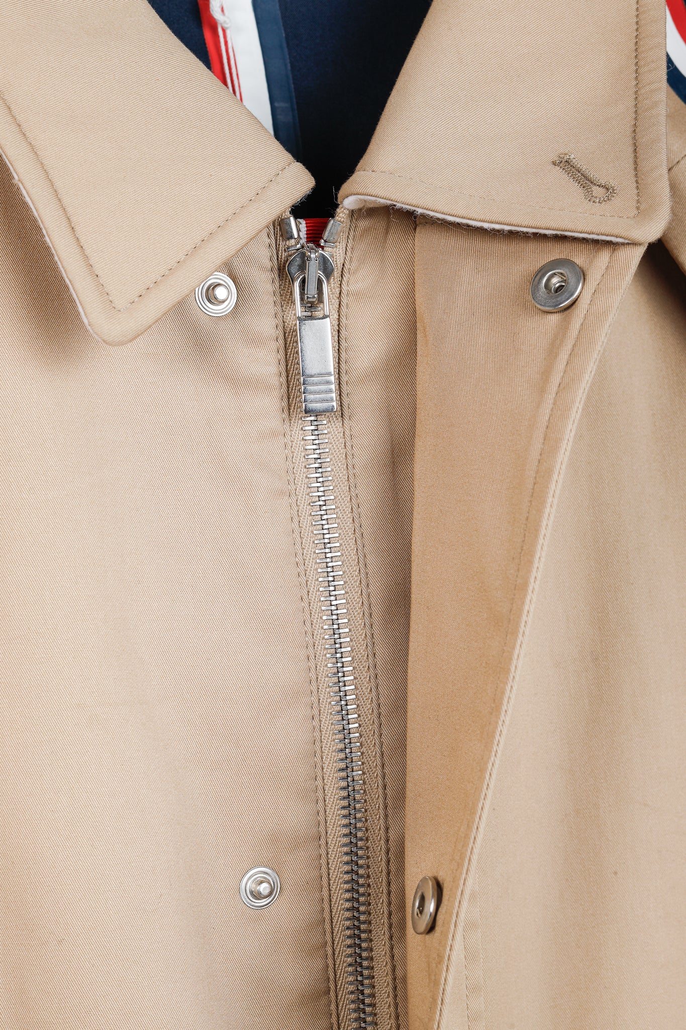 Thom Browne SS/18 Khaki Detachable Hood Snap Front Parka in Mackintosh