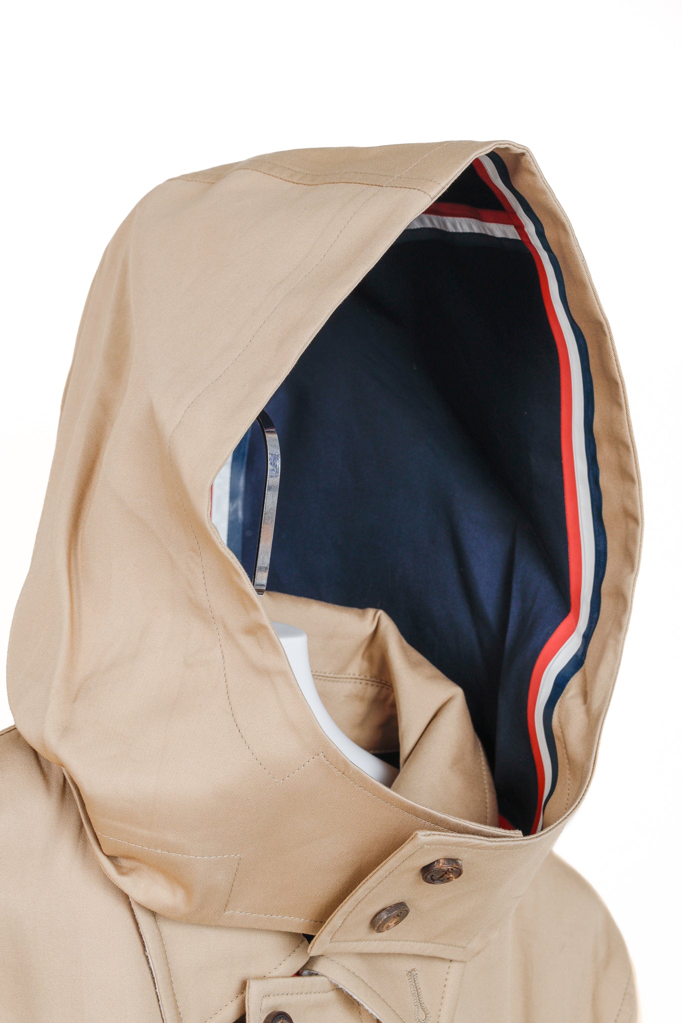 Thom Browne SS/18 Khaki Detachable Hood Snap Front Parka in Mackintosh