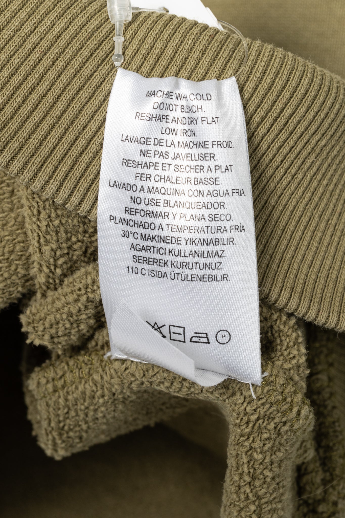 Tibi Moss Cotton French Terry Scallop Cropped Sweatshirt