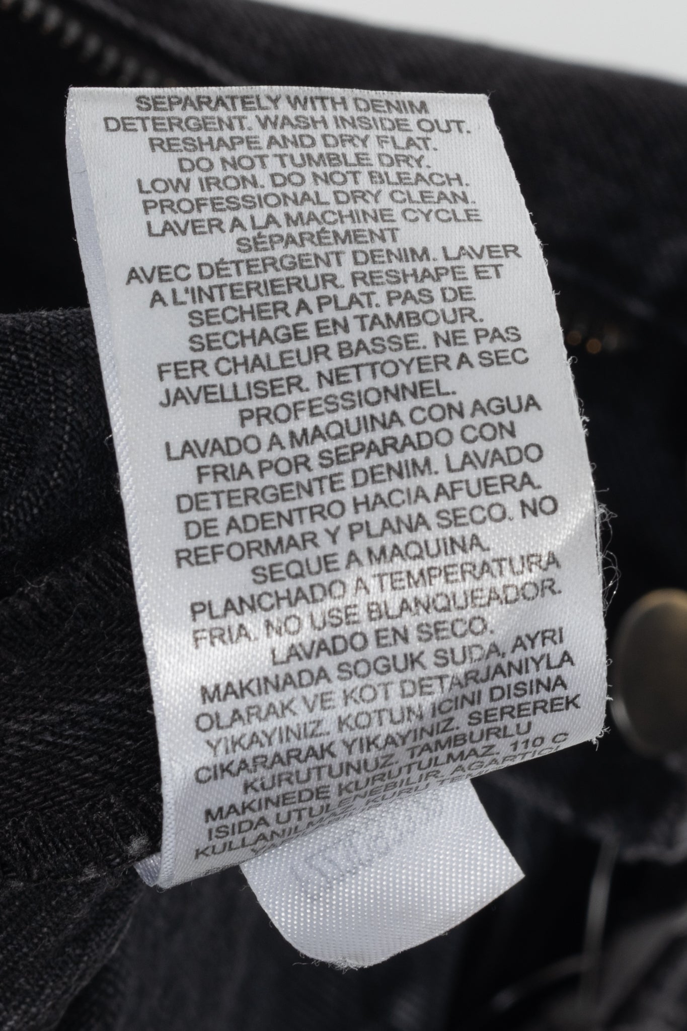Tibi Newman Black Denim Frayed-Waist Jeans