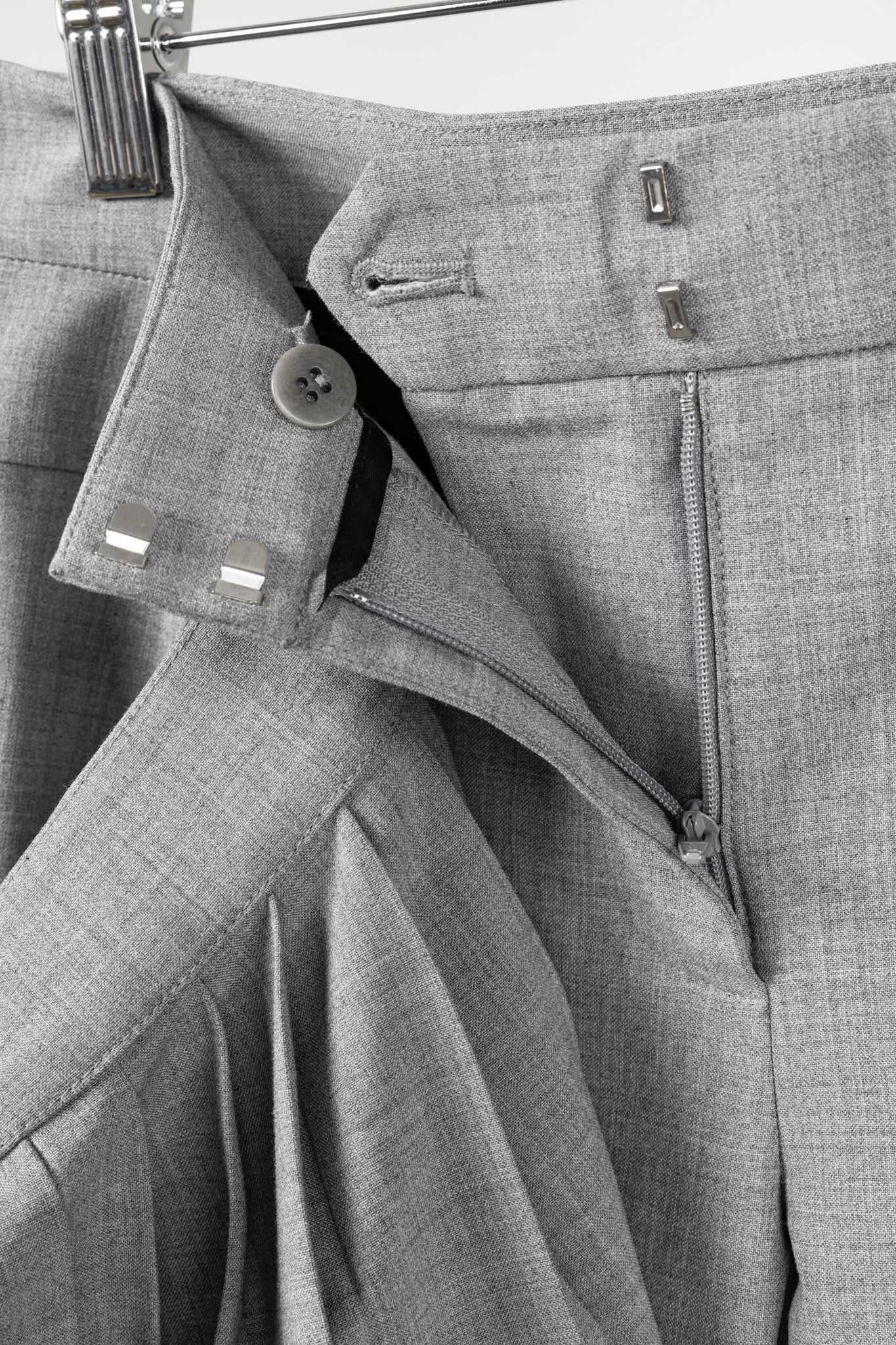 Tibi AW/14 Runway Grey Tropical Wool Pleated Wrap Pants