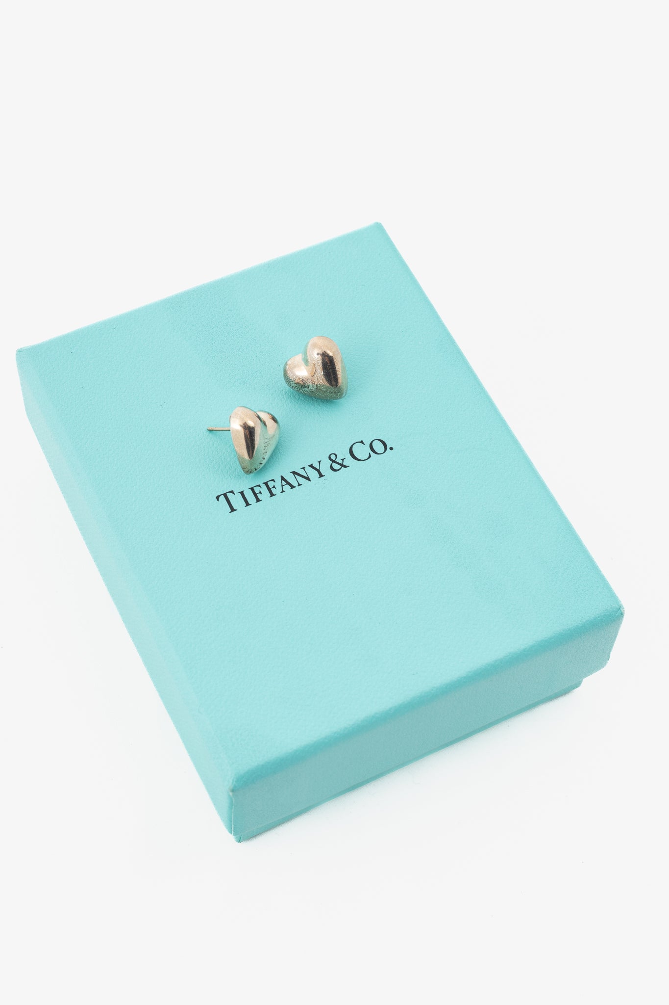 Tiffany & Co. Sterling Silver Heart Stud Earrings