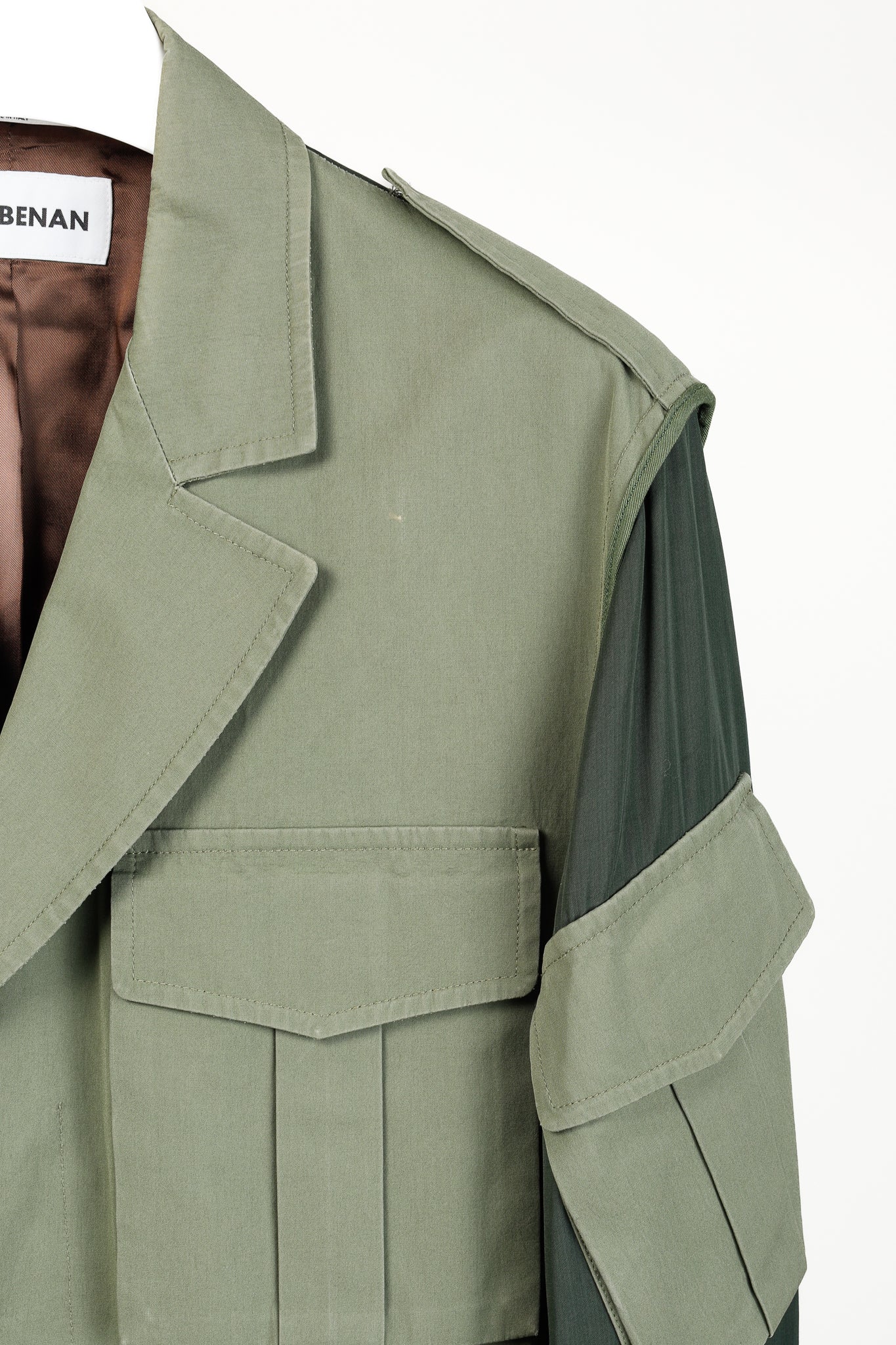 Umit Benan SS/16 Runway Green Belted Cargo Trench Coat