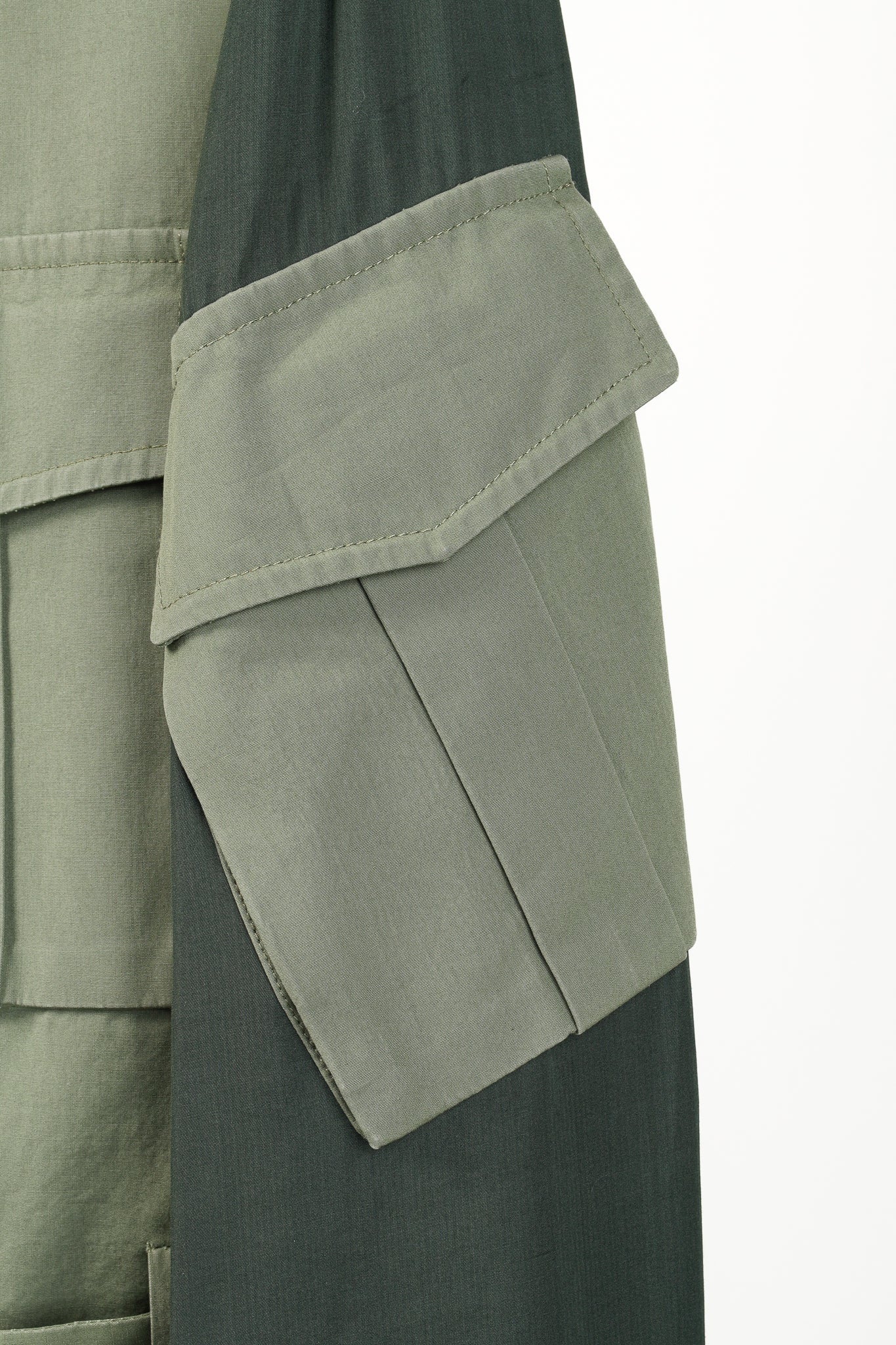 Umit Benan SS/16 Runway Green Belted Cargo Trench Coat