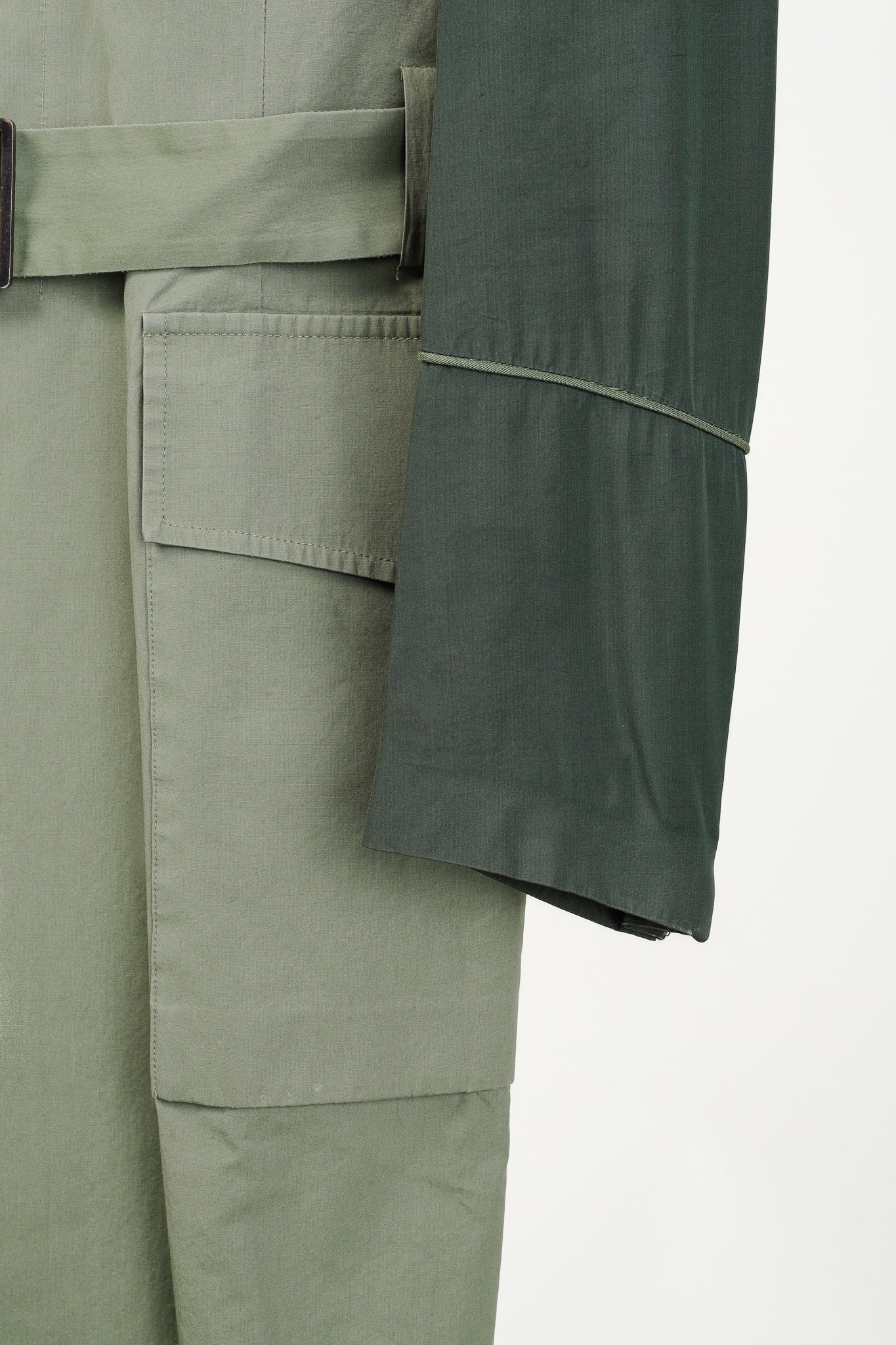 Umit Benan SS/16 Runway Green Belted Cargo Trench Coat