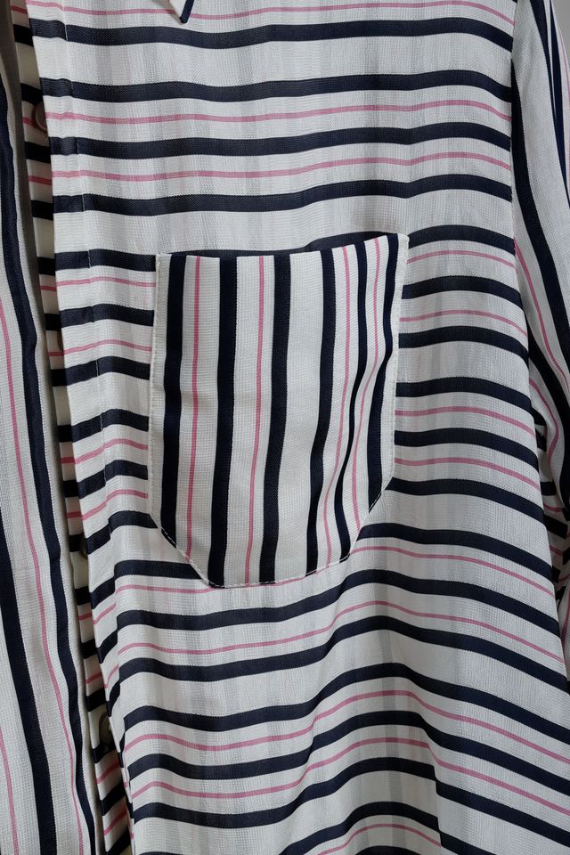 Roland Mouret Padley Blue Pink Striped Blouse