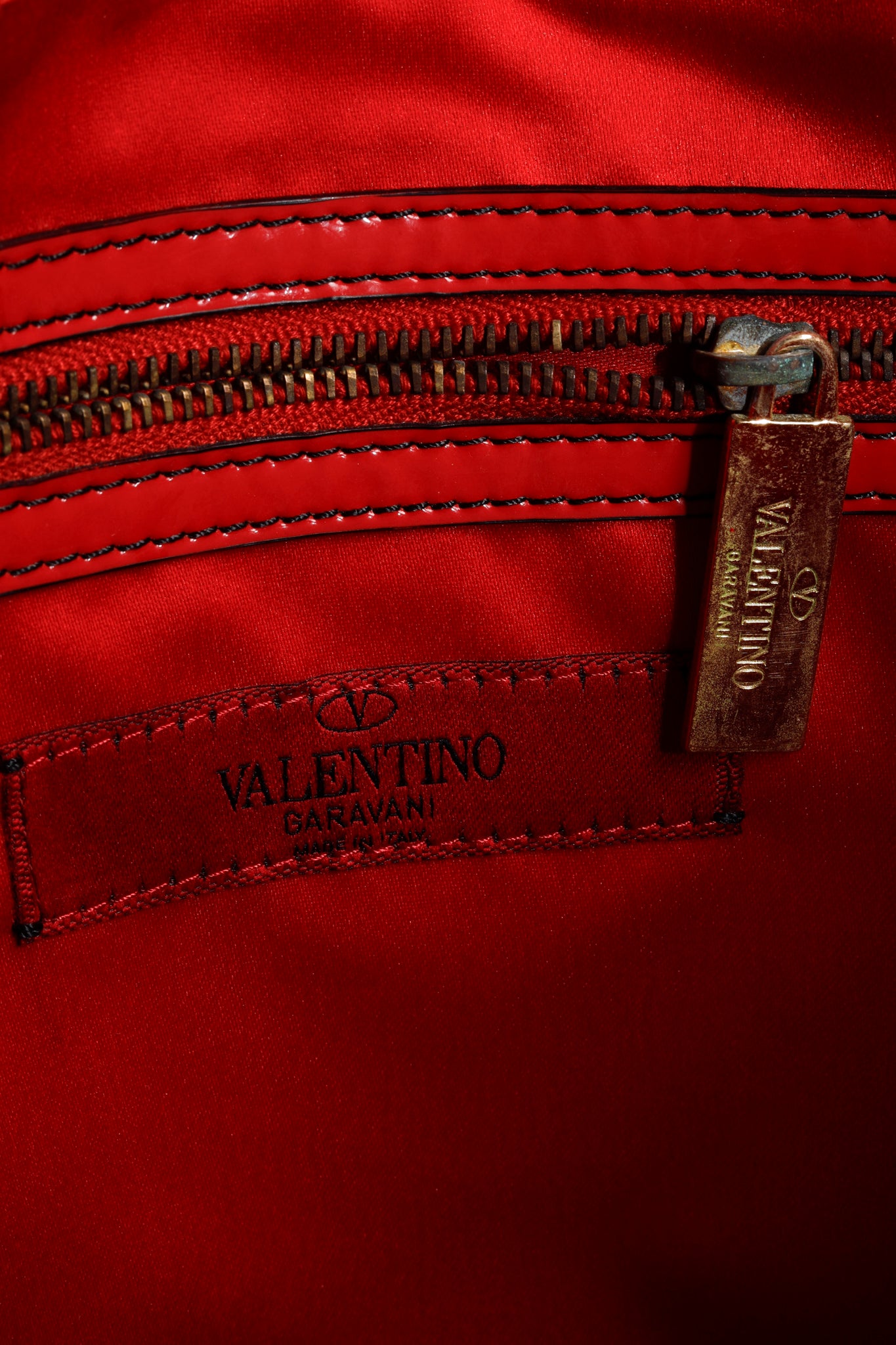 Valentino Red Patent Leather Lacca Bow Tote Shoulder Bag