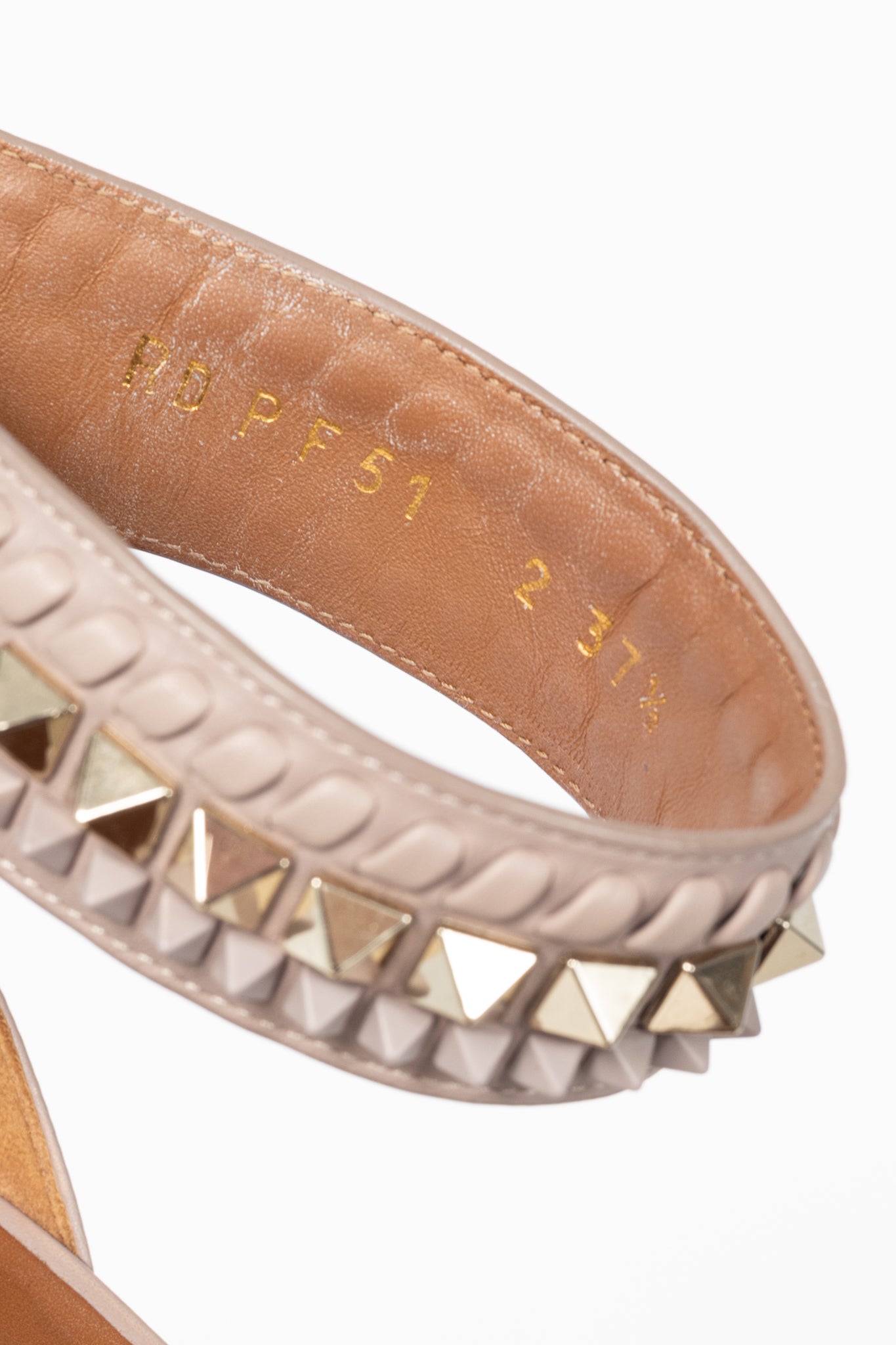 Valentino Garavani Poudre Rockstud Leather Whipstitch Sandals