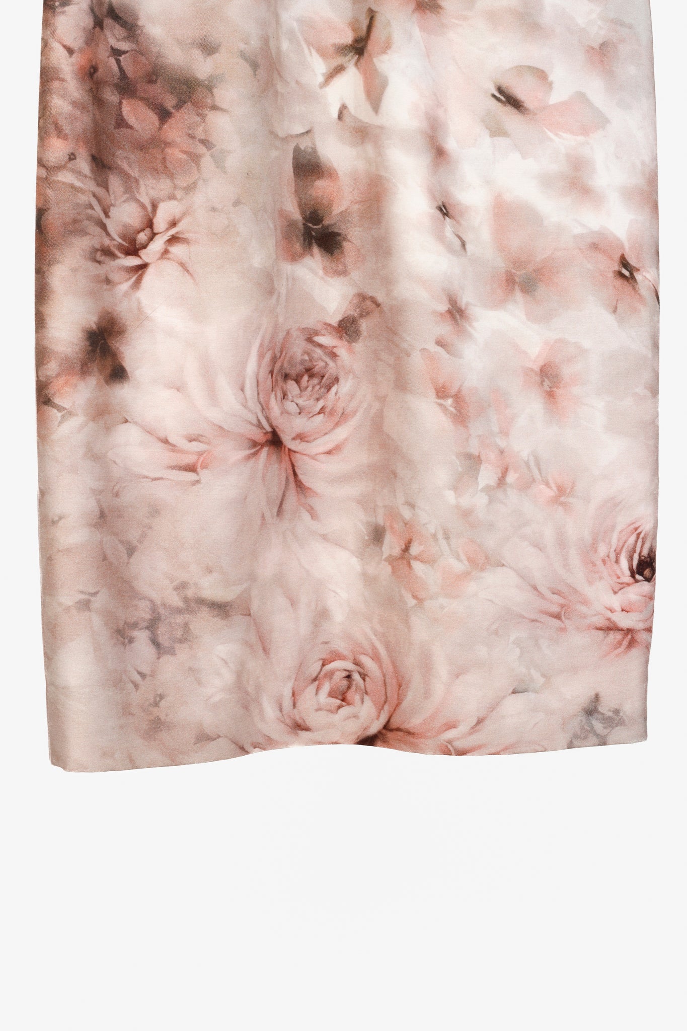 Valentino PF/13 Fluid Garden Floral Print Silk Mikado Lace-Sleeved Dress