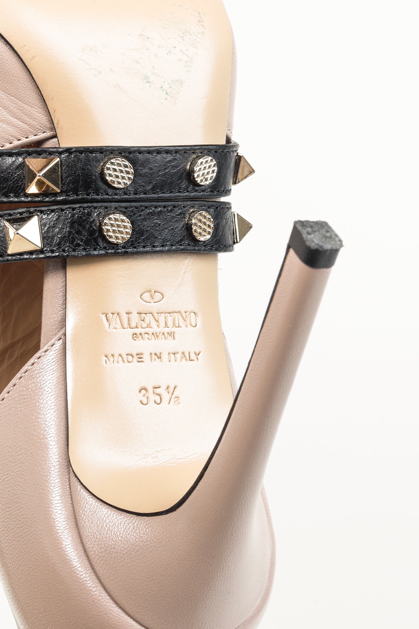 Valentino Garavani Poudre & Noir Rockstud Studwrap Open-Toe Boots