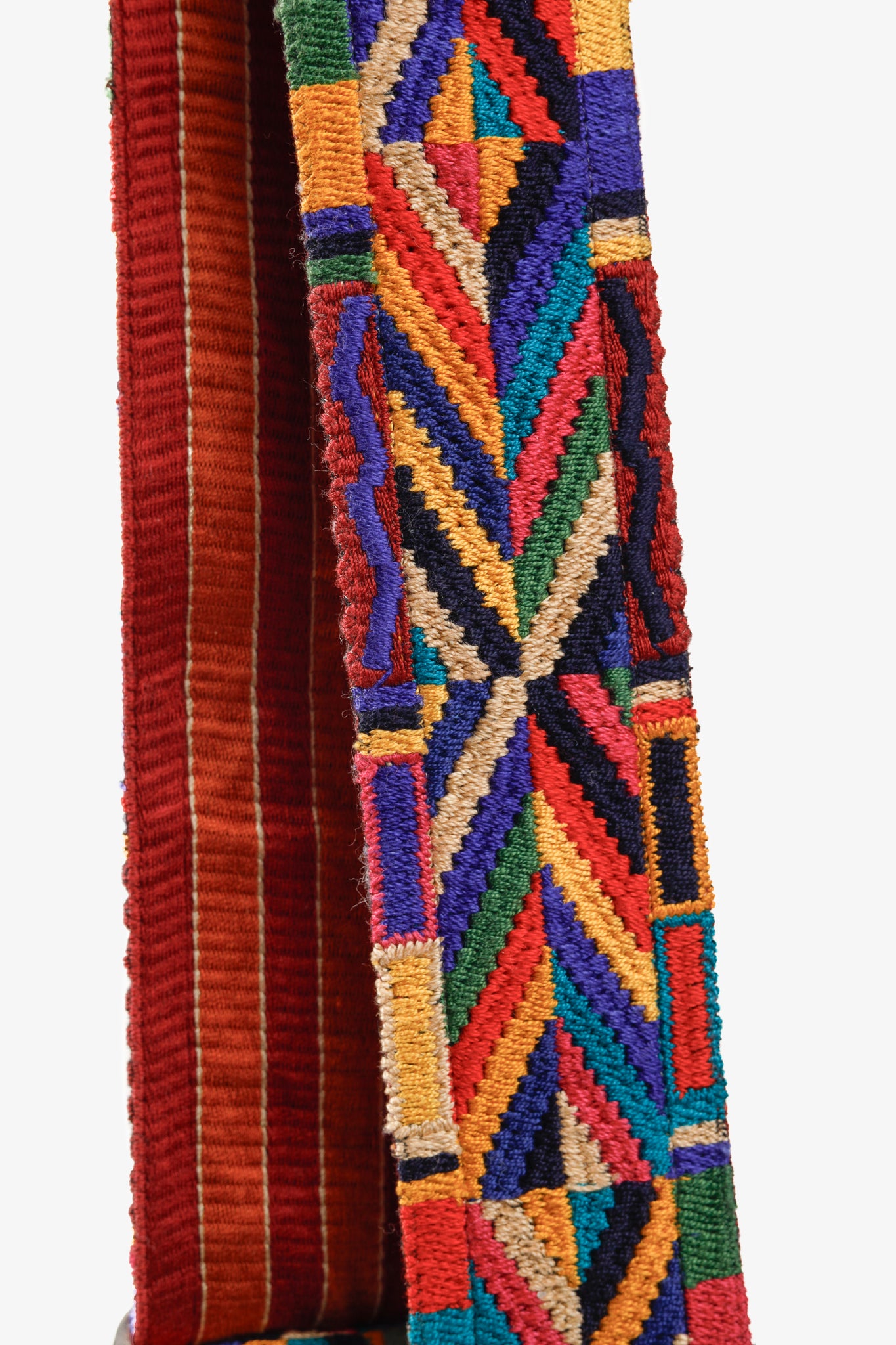 Valentino Garavani Resort 2016 Embroidered Multicolour Gunmetal Stud Adjustable Bag Strap