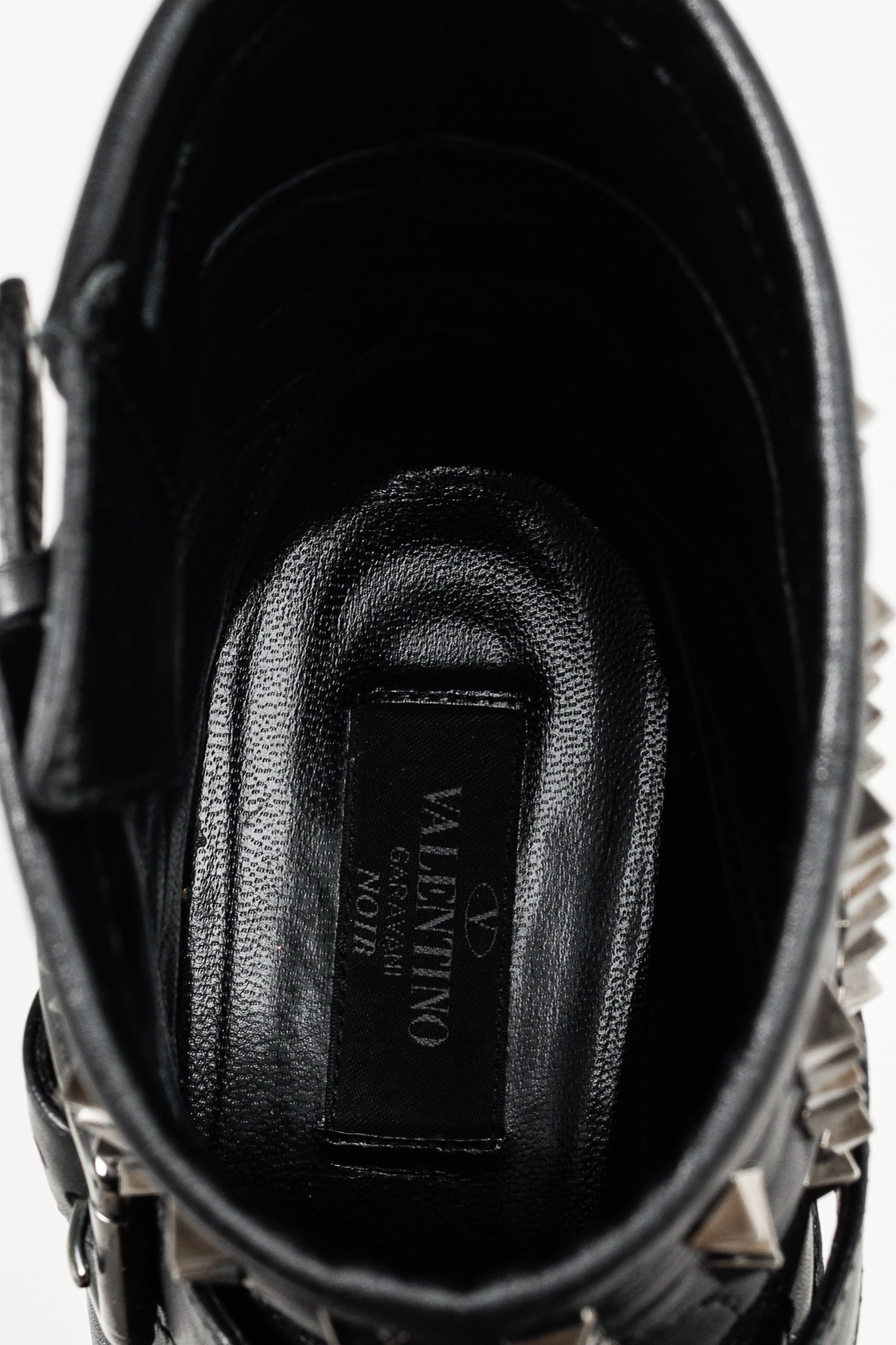 Valentino Garavani Rockstud Noir Leather T.30 Biker Boots