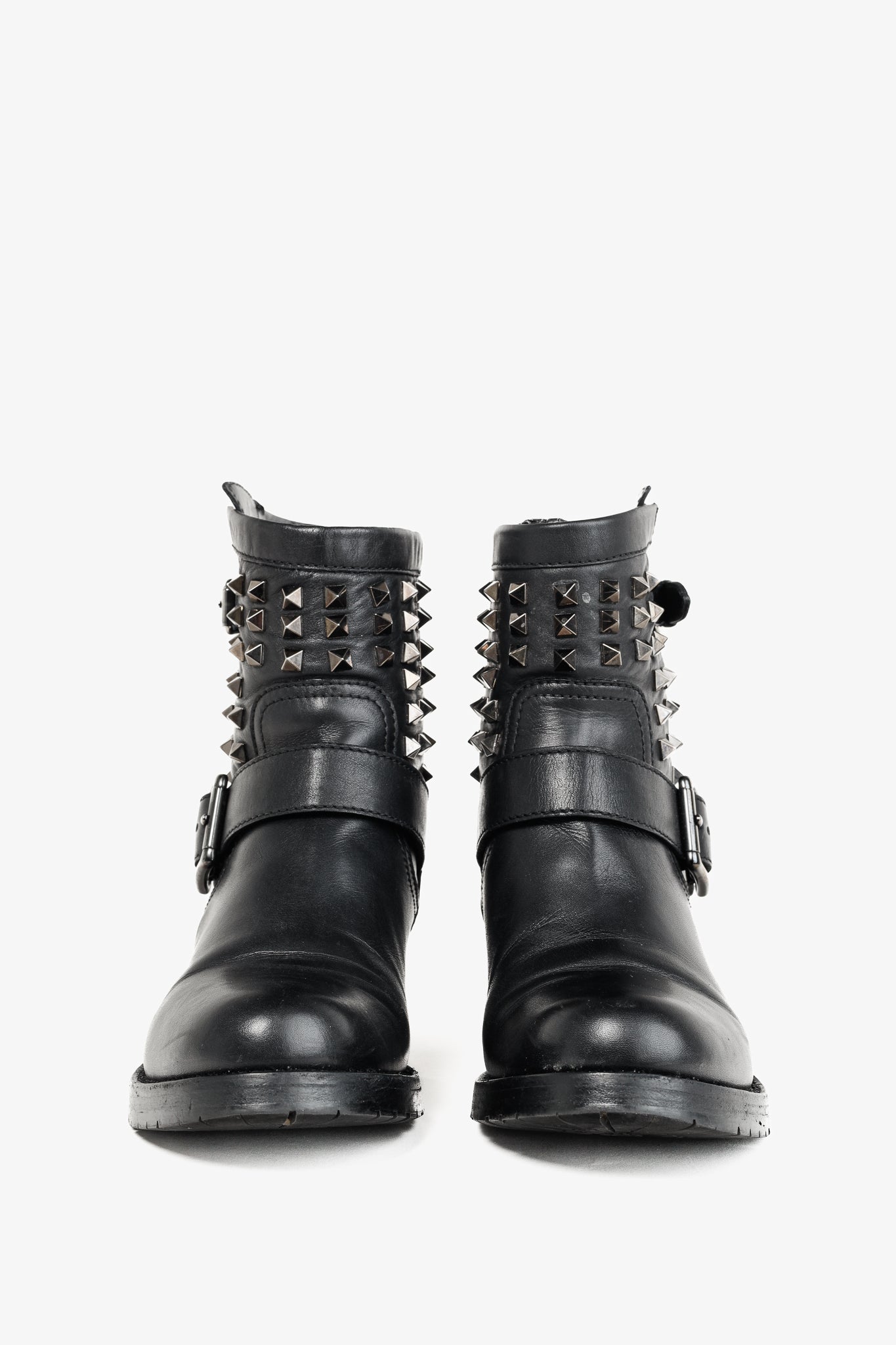 Valentino Garavani Rockstud Noir Leather T.30 Biker Boots