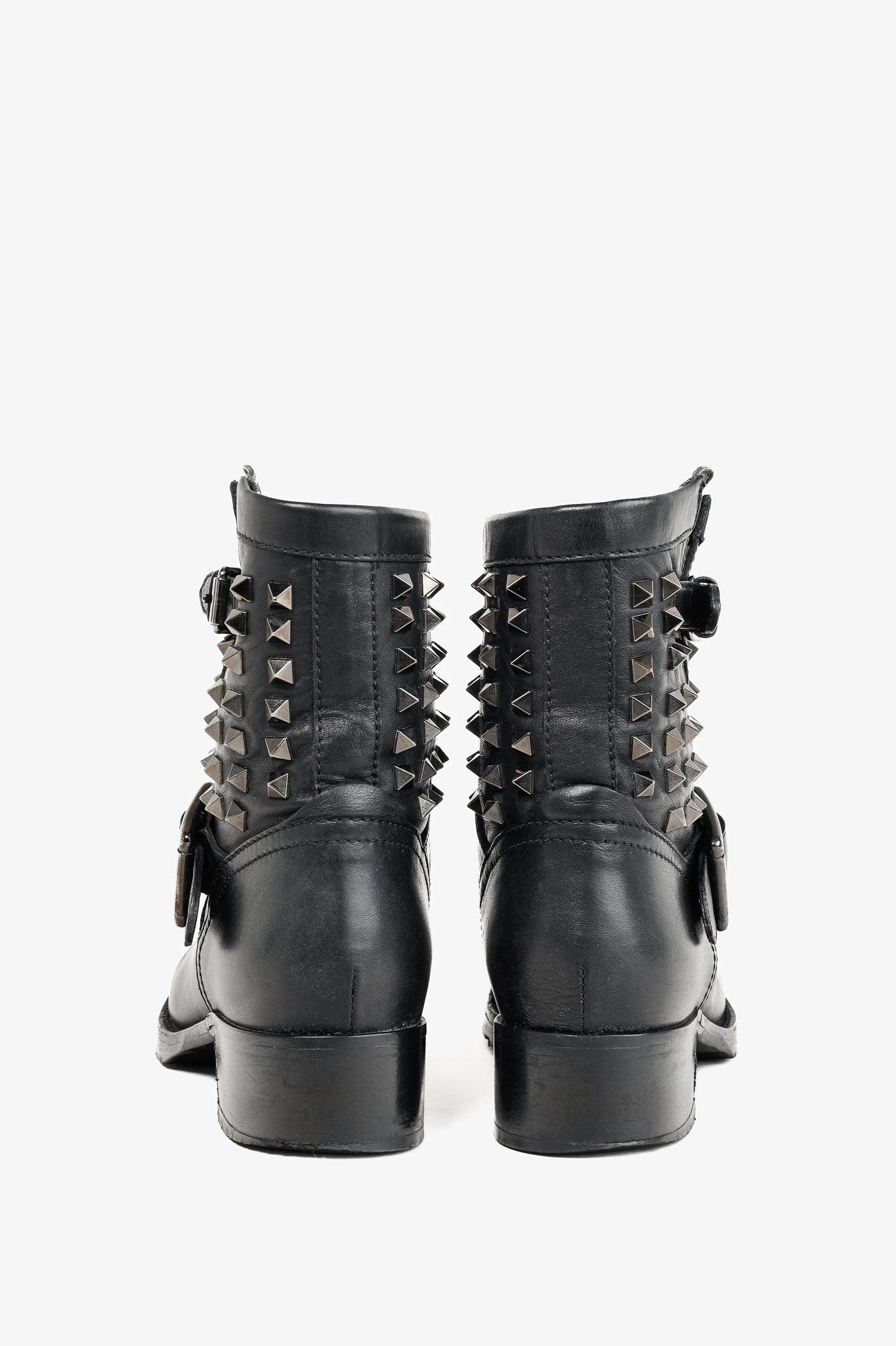 Valentino Garavani Rockstud Noir Leather T.30 Biker Boots